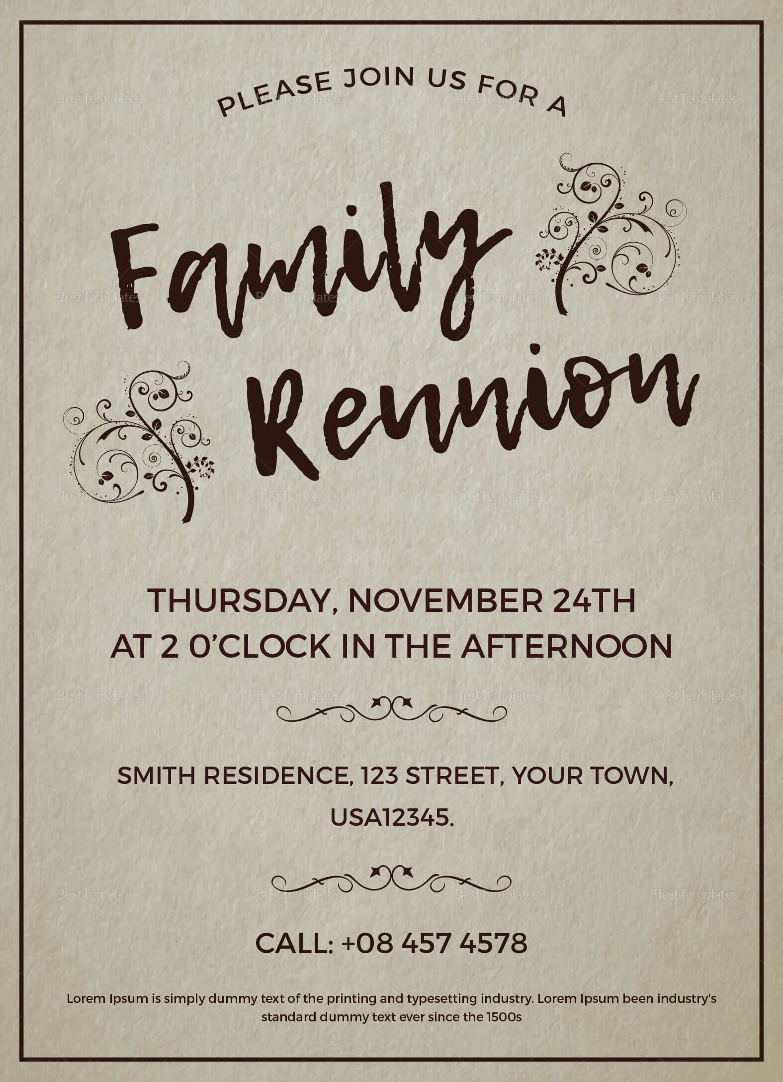 001 Family Reunion Invitation Templates Free Template With Regard To Reunion Invitation Card Templates