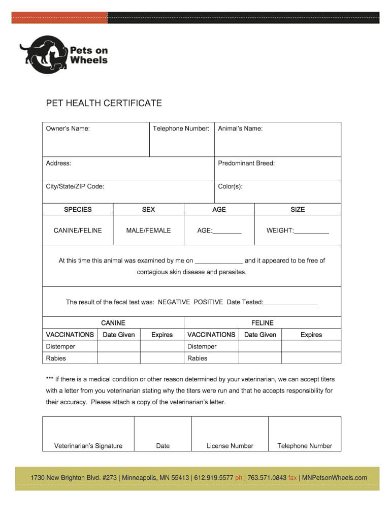 001 Pet Health Certificate Template Ideas Stirring Printable With Regard To Veterinary Health Certificate Template