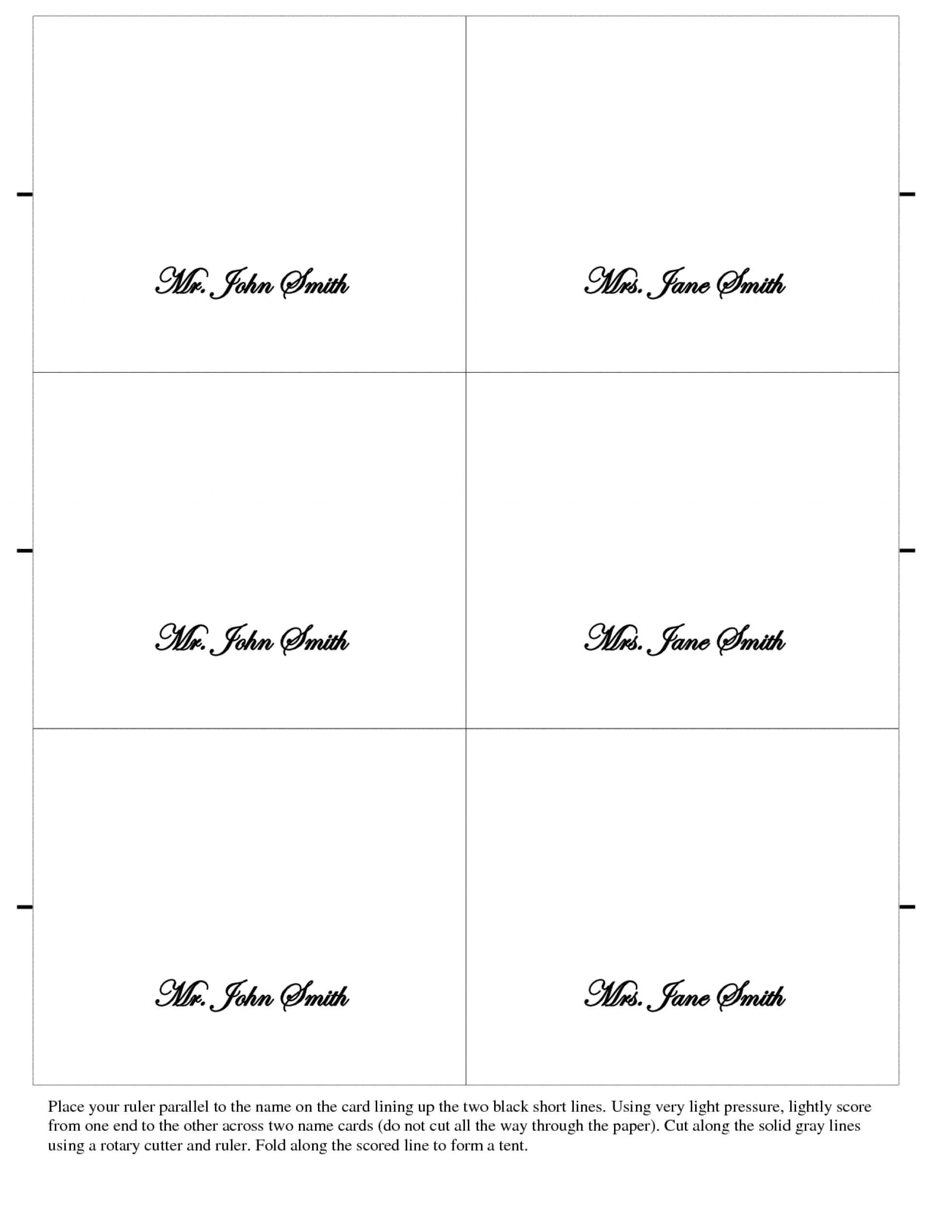 001 Table Name Card Template Size Seating Printable Within Table Name Card Template
