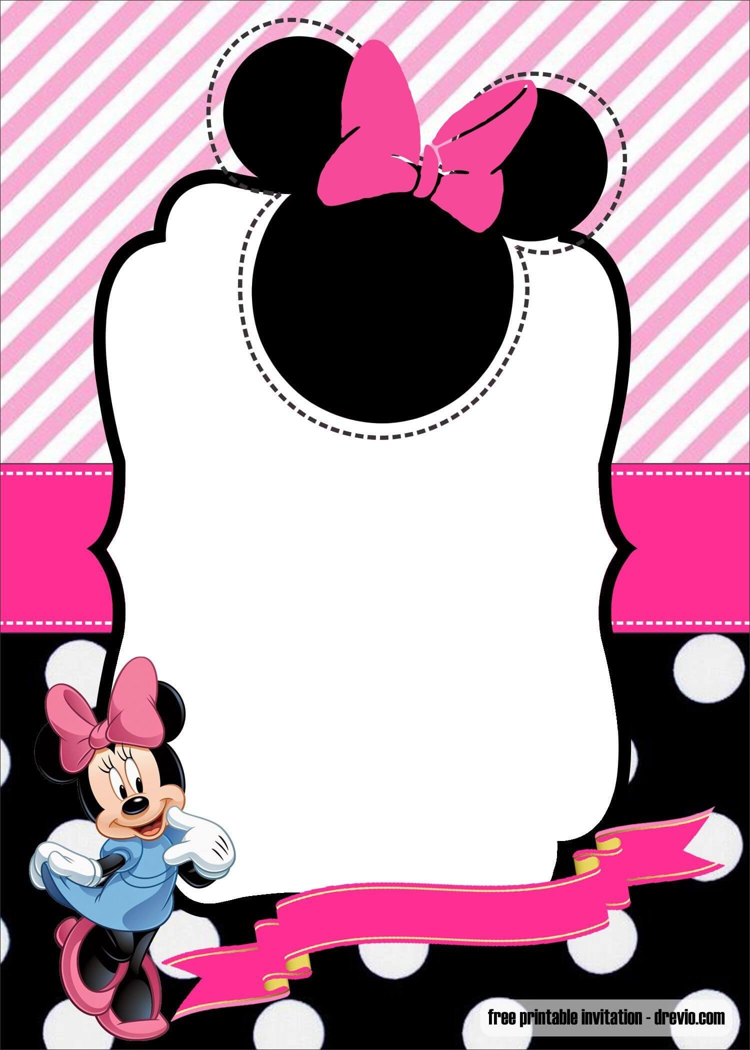 001 Template Ideas Minnie Mouse Birthday Striking Invitation Within Minnie Mouse Card Templates