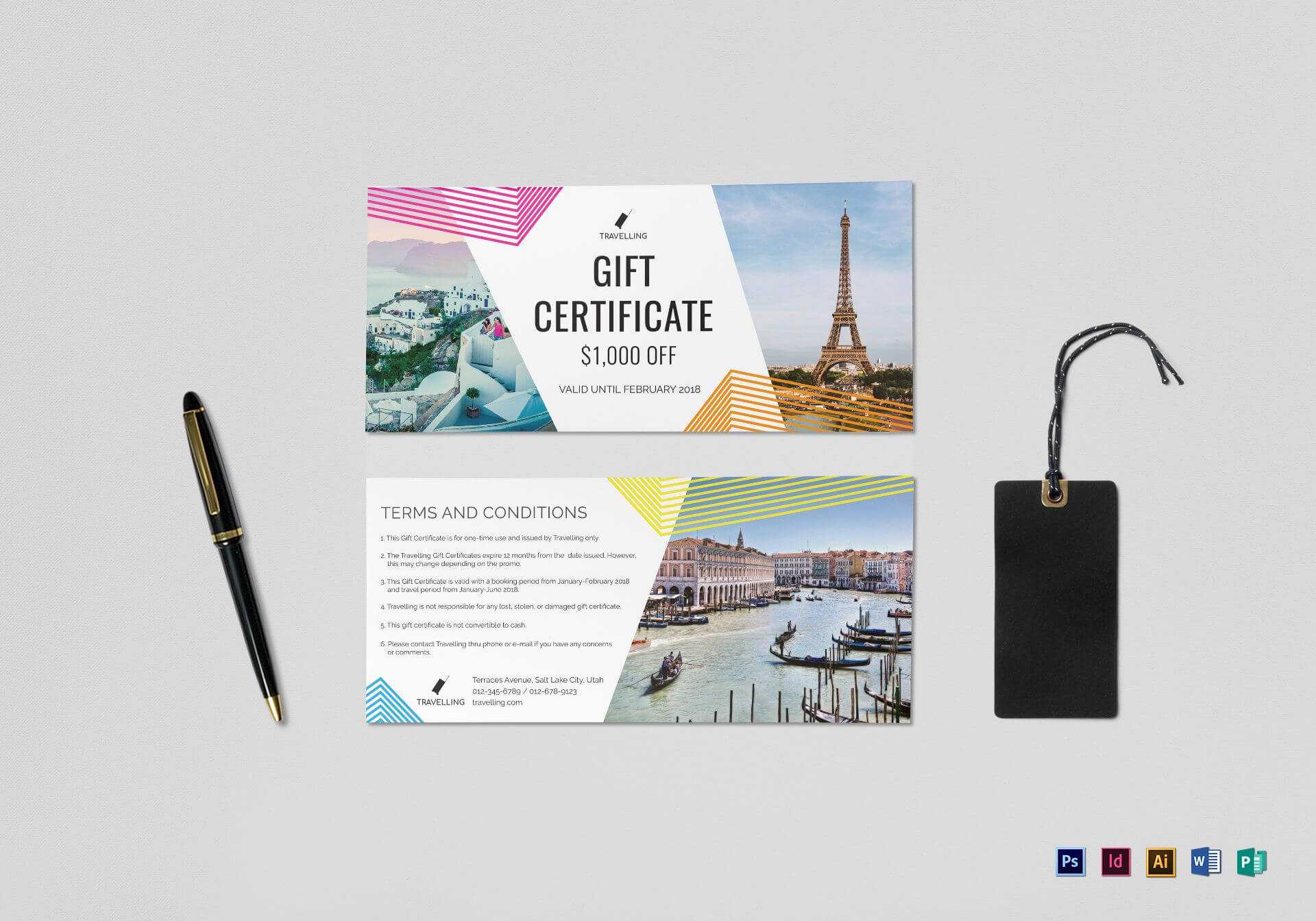 001 Travel Gift Certificate Mock Up Template Stirring Ideas In Free Travel Gift Certificate Template