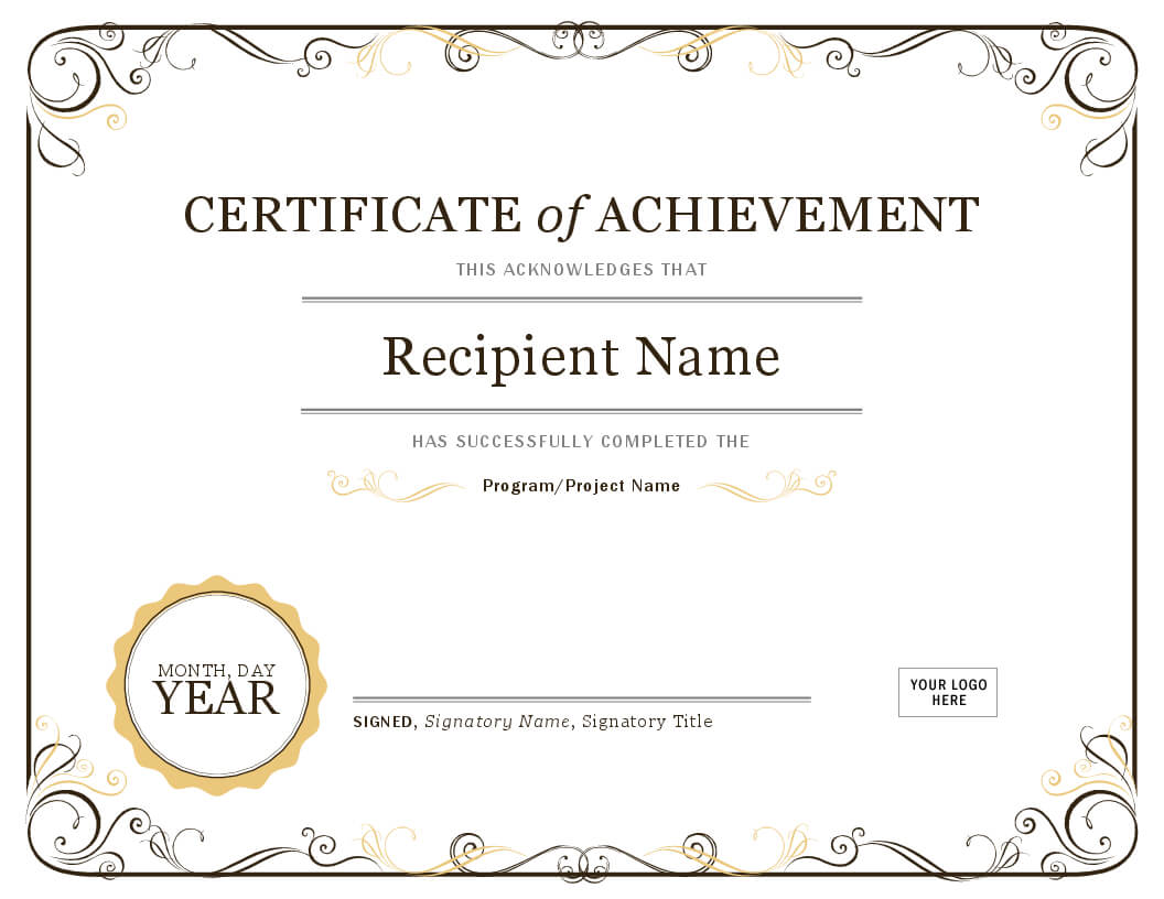 001 Word Certificate Template Download Of Achievement Image Pertaining To Word Certificate Of Achievement Template
