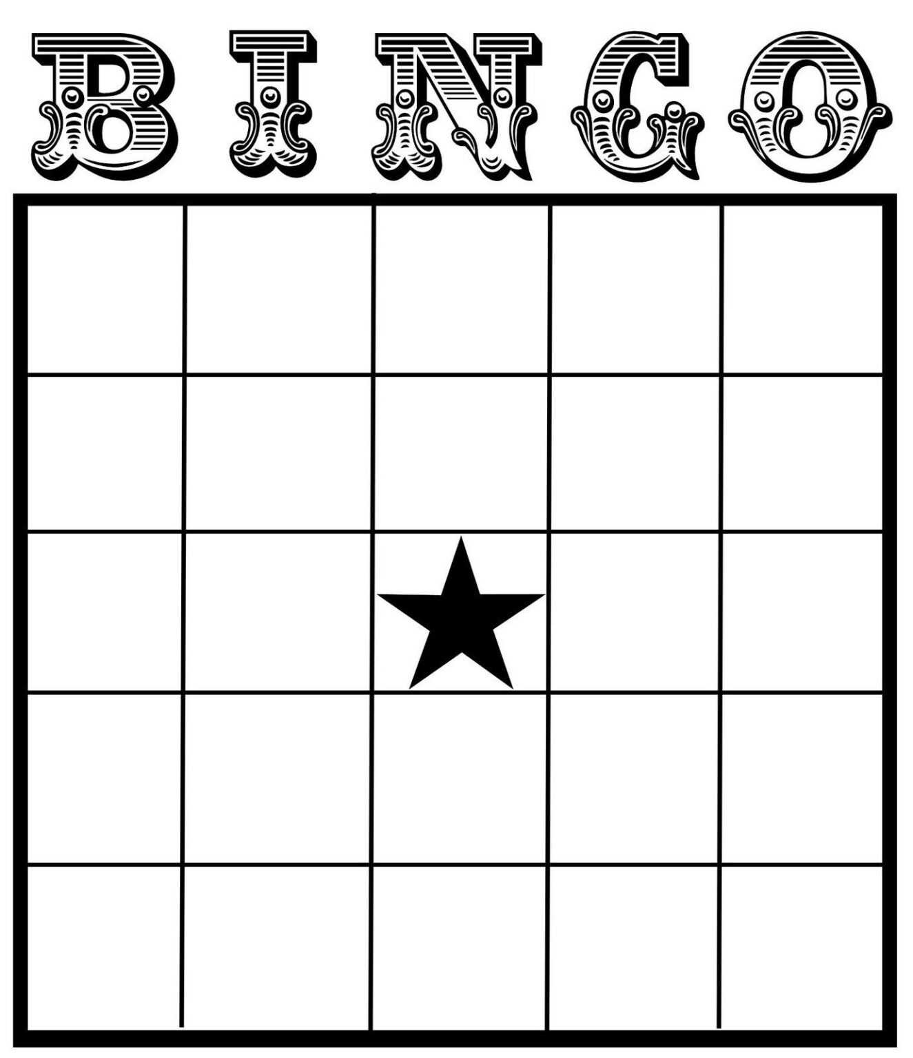 Bingo Card Template Free Word