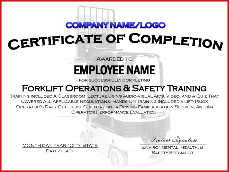 002 Forklift Truck Training Certificate Template Free Osha pertaining