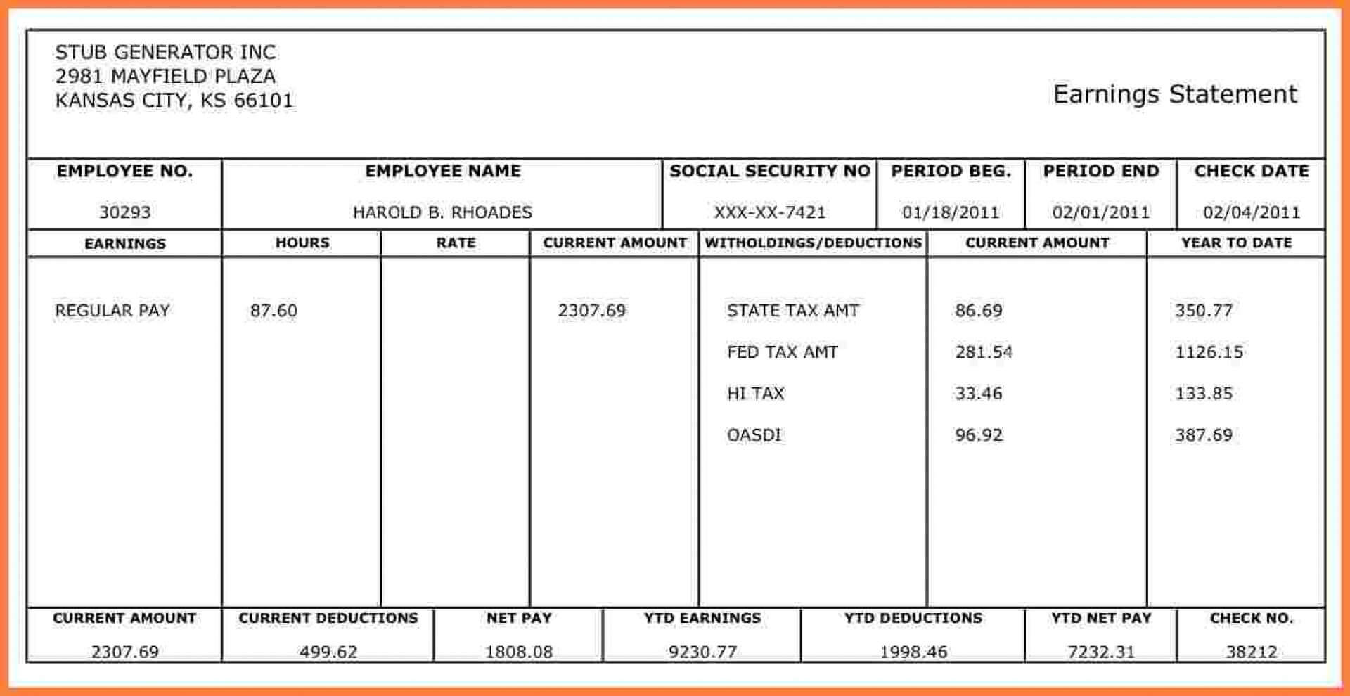 002 Free Pay Stub Template Download Ideas Fearsome Excel With Free Pay Stub Template Word