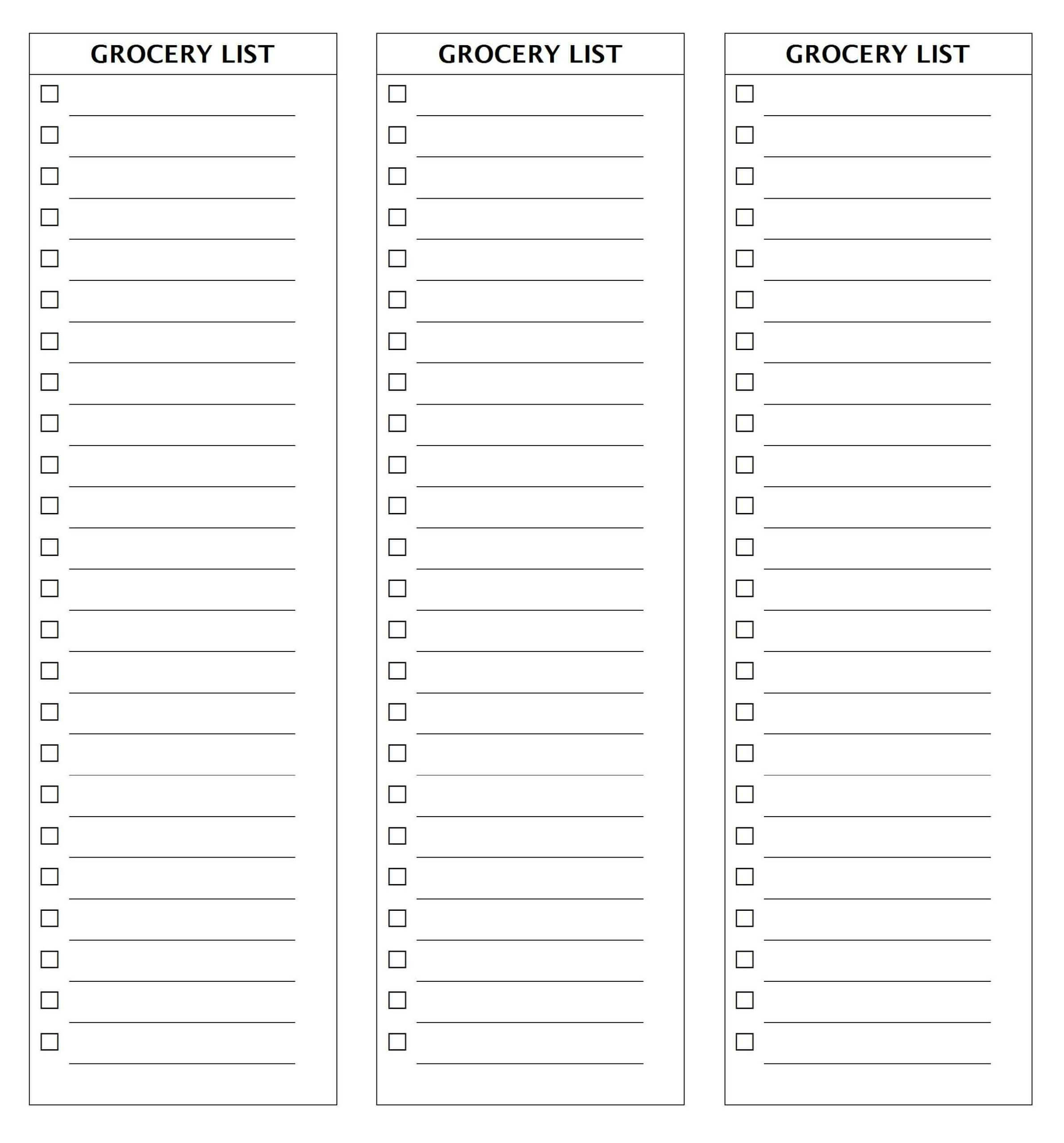 002 Free Printable Grocery List Maker Blank Shopping Within Blank Grocery Shopping List Template