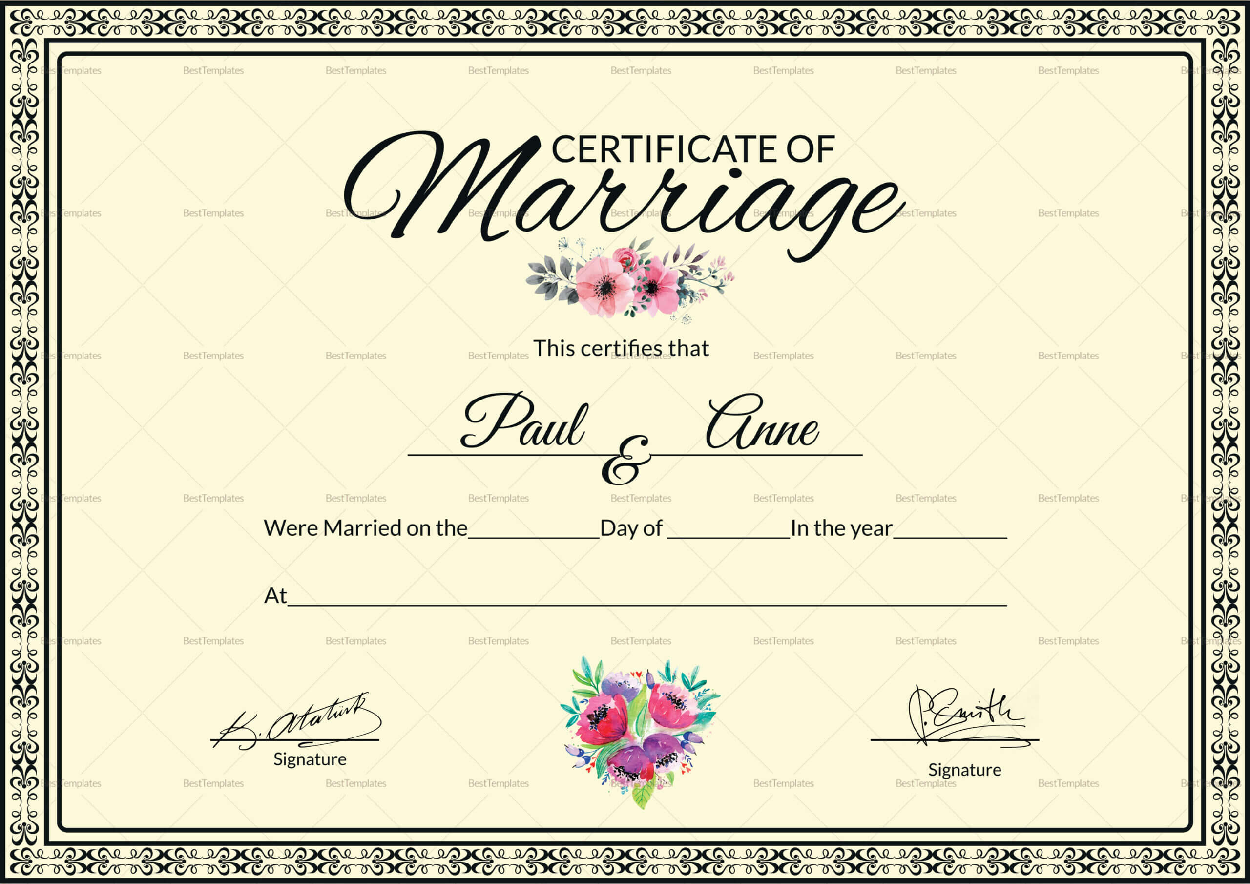 002 Template Ideas Certificate Of Marriage Beautiful With Certificate Of Marriage Template