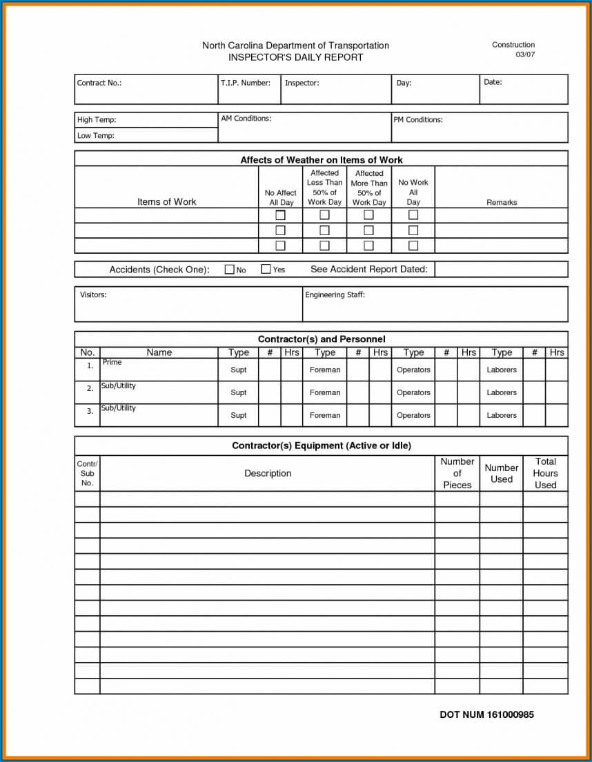 003 Construction Daily Report Example Template Ideas Of Rare Pertaining To Daily Site Report Template
