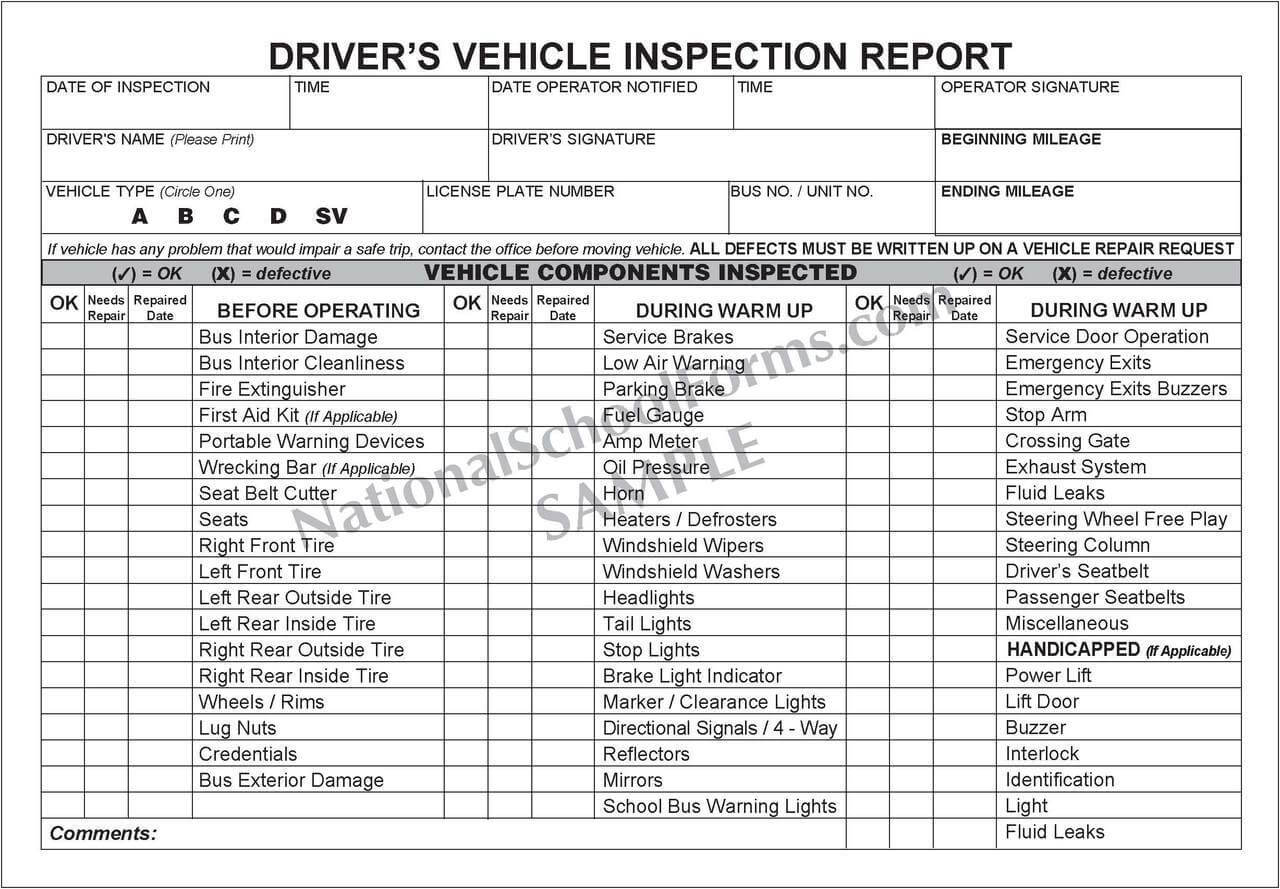 003 Daily Vehicle Inspection Report Template Ideas 286 Regarding Vehicle Inspection Report Template