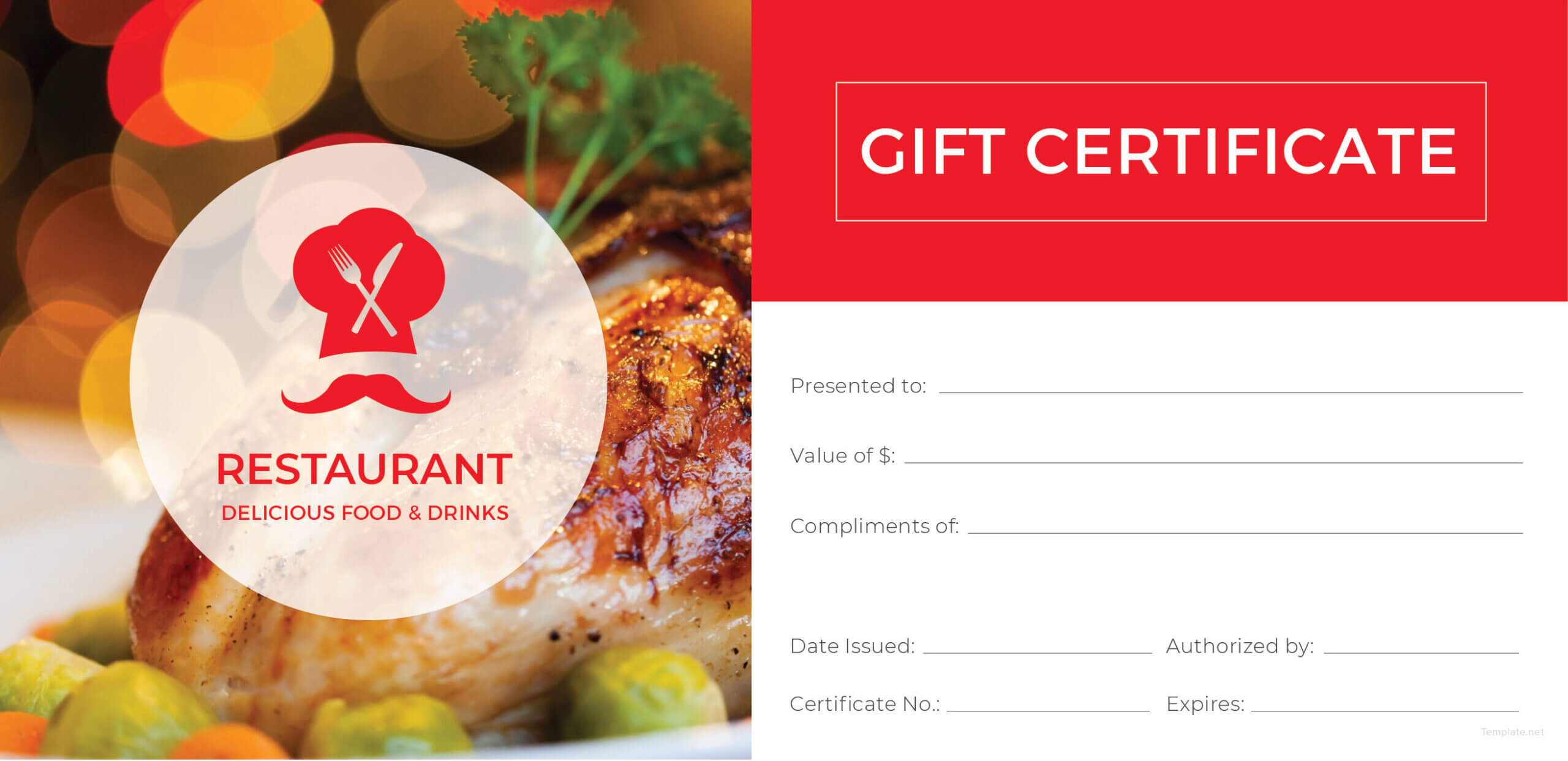 003 Restaurant Gift Certificates Templates Template Ideas With Restaurant Gift Certificate Template