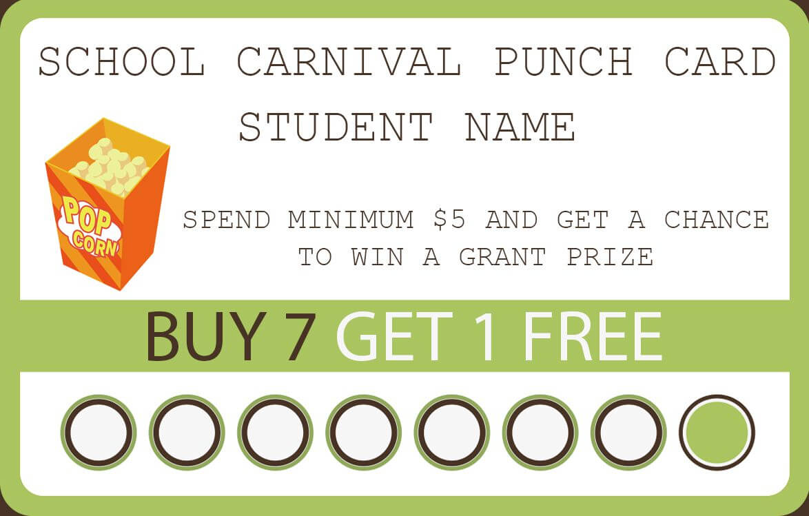 003 School Carnival Punch Card Template Ideas Shocking Word Intended For Chance Card Template