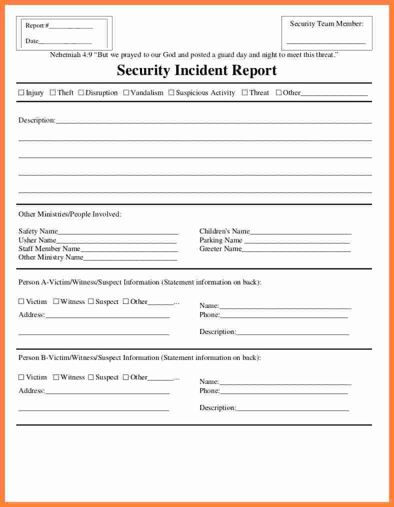 003 Security Incident Report Form Template Word Ideas 20Fire Within Incident Report Form Template Doc