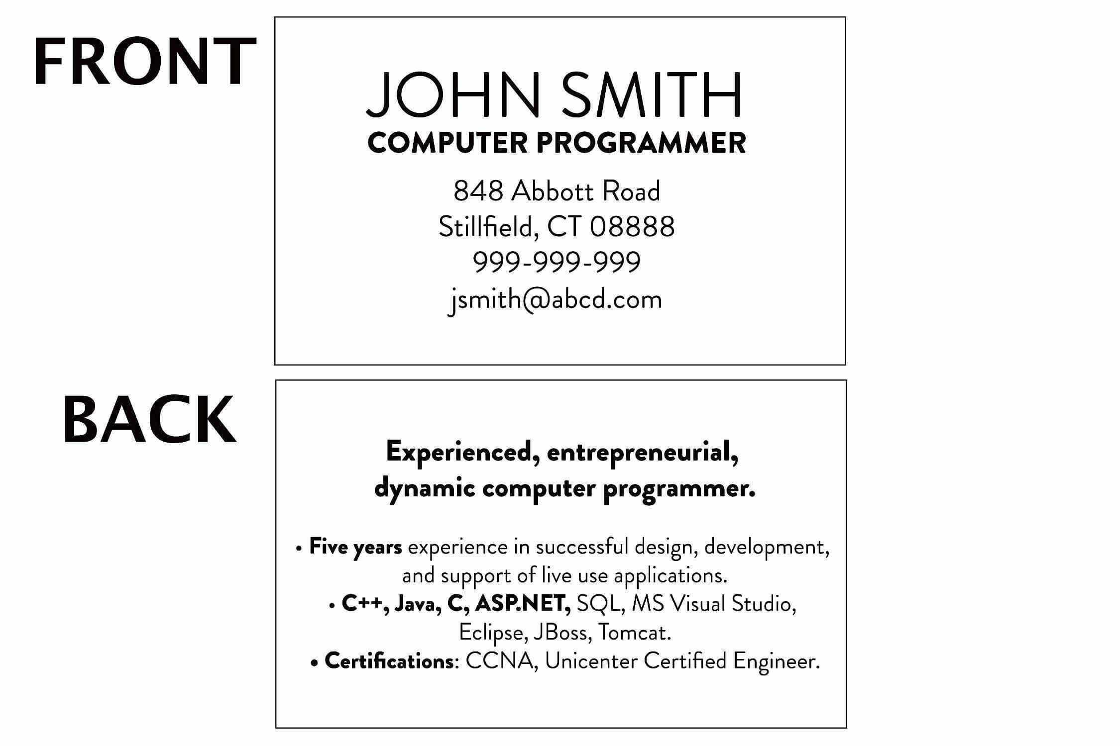 Student Business Card Template - Professional Template Examples