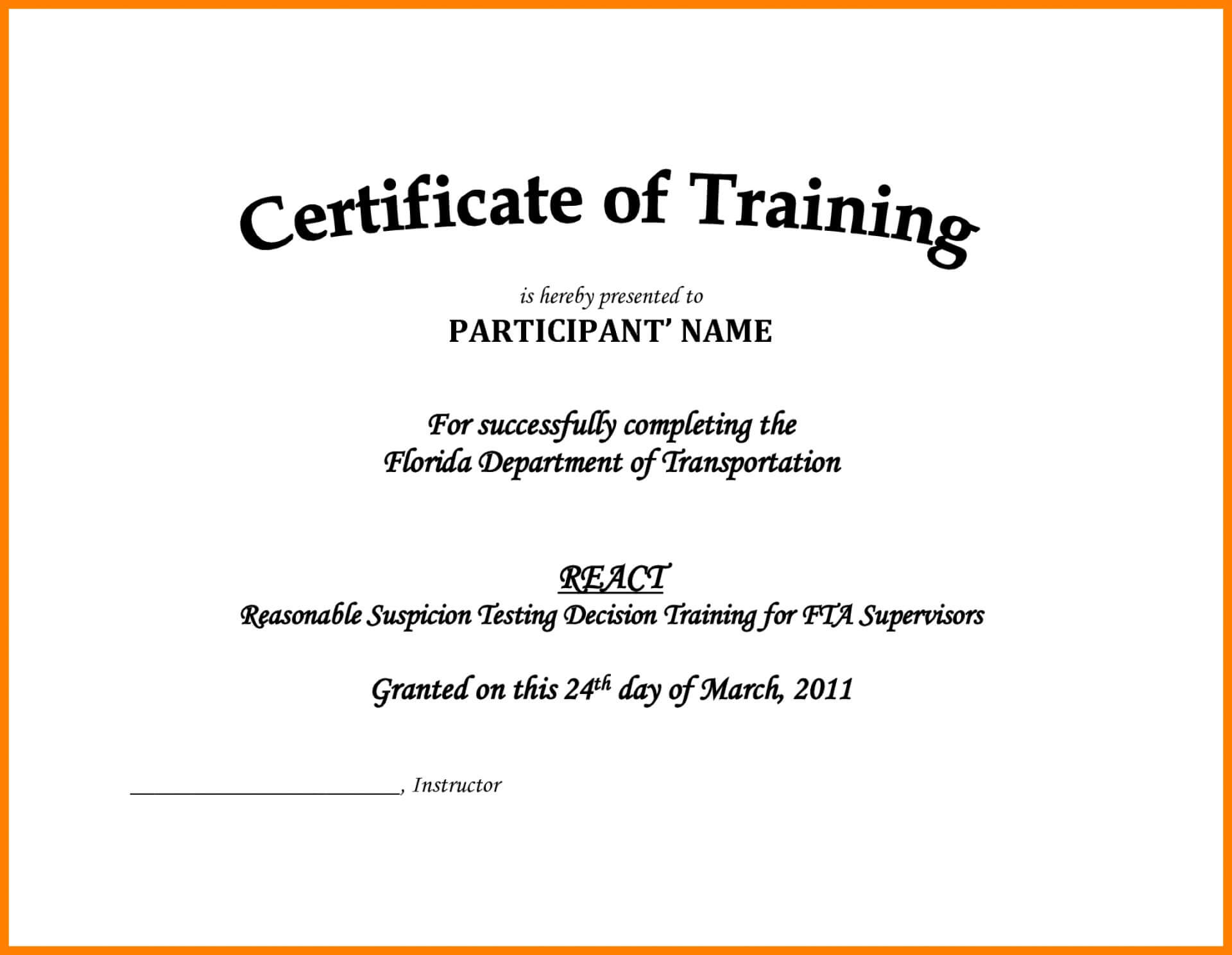 003 Template Ideas Training Certificate Free Inside Template For Training Certificate