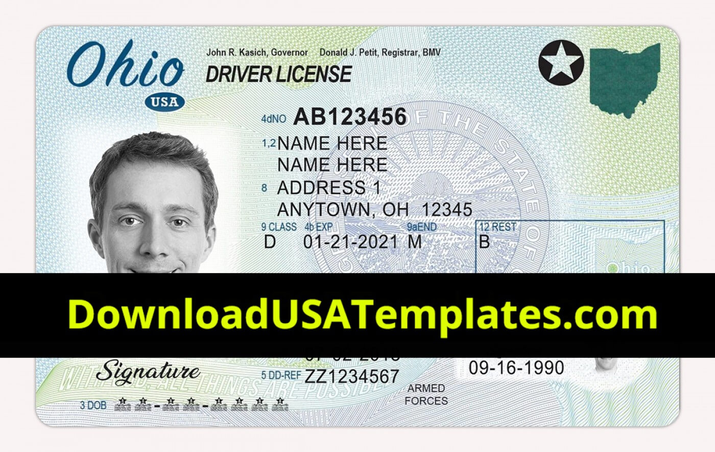 004 Blank Id Card Template Psd Ideas Photoshop Ohio Driving Inside Blank Drivers License Template