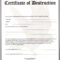 004 Certificate Of Destruction Template Free Form Pertaining To Certificate Of Destruction Template
