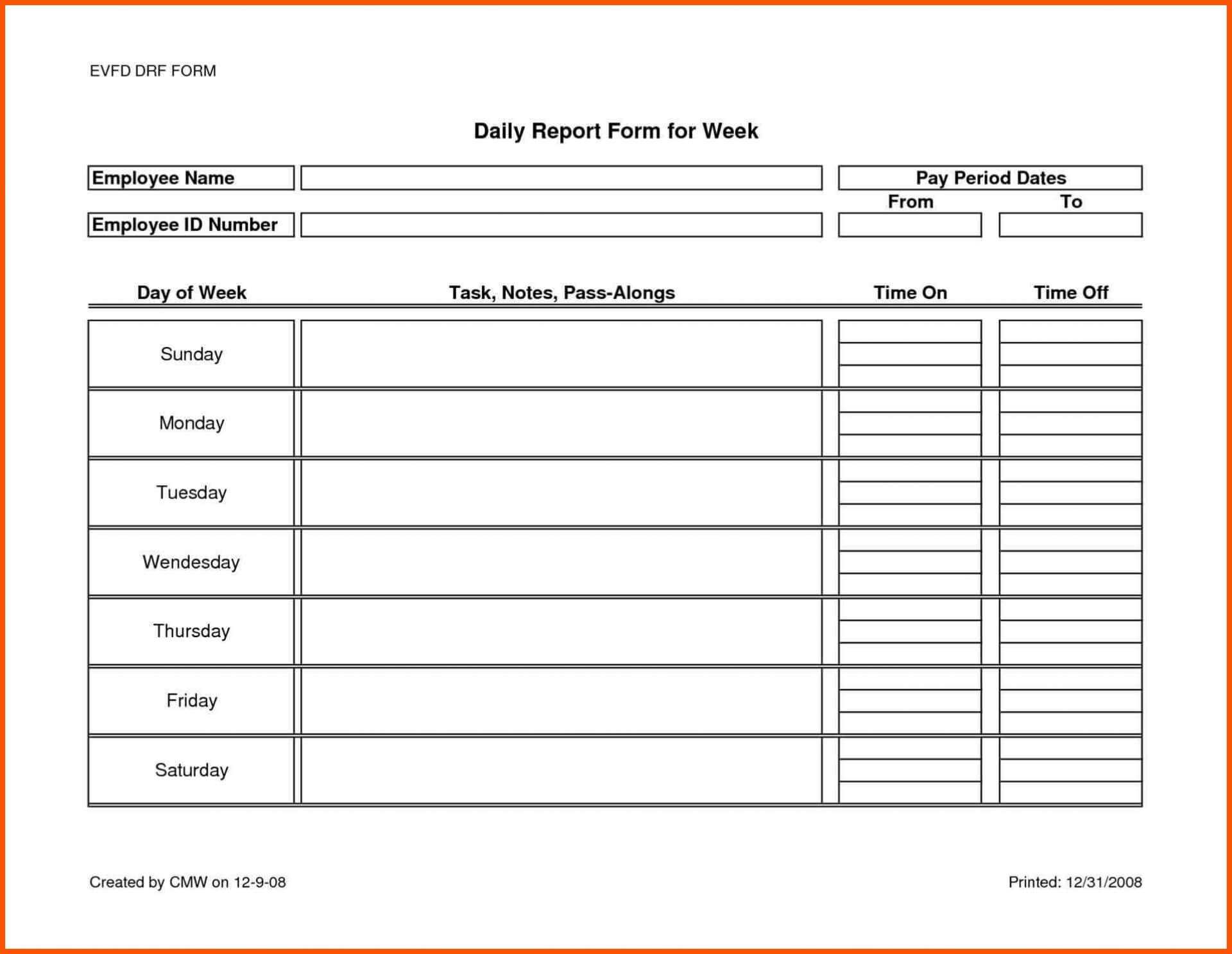 004 Daily Activity Report Template Weekly Fantastic Ideas In Daily Activity Report Template