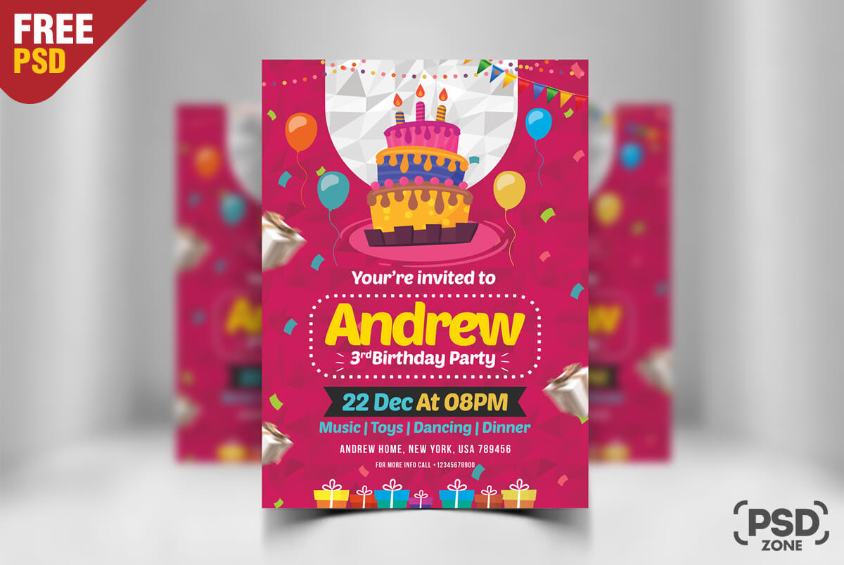 004 Photoshop Birthday Card Template Psd Ideas Invitation Pertaining To Photoshop Birthday Card Template Free