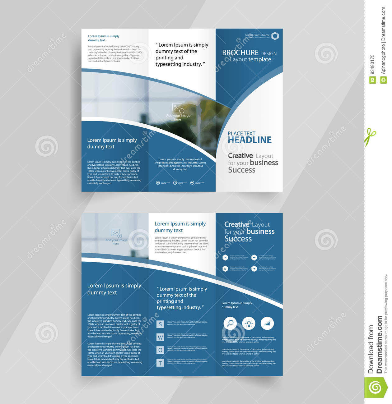 005 Business Tri Fold Brochure Layout Design Emplate Vector In Tri Fold Brochure Template Illustrator Free