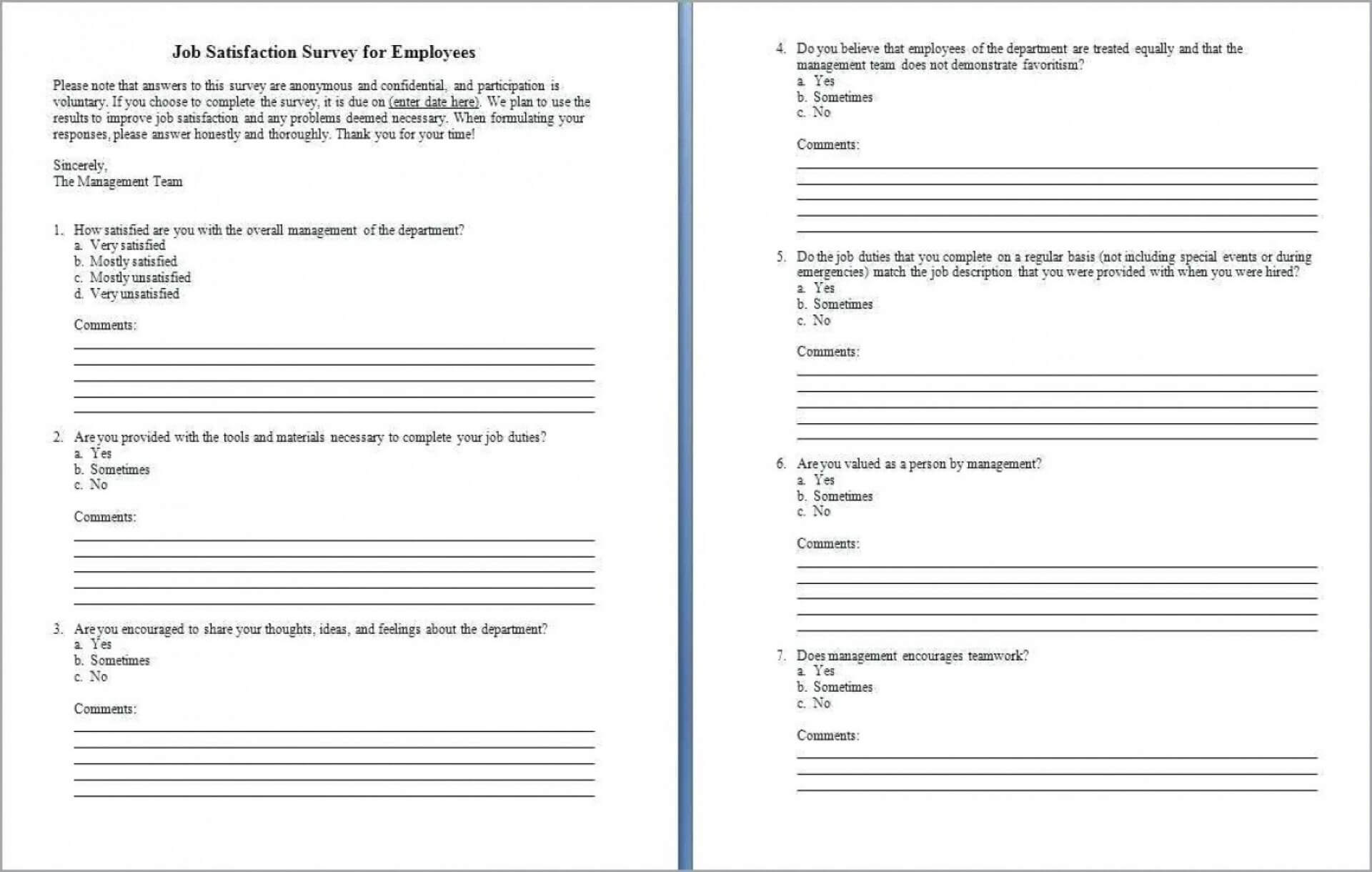 005 Employee Satisfaction Questionnaire Template Word Ideas Regarding Questionnaire Design Template Word