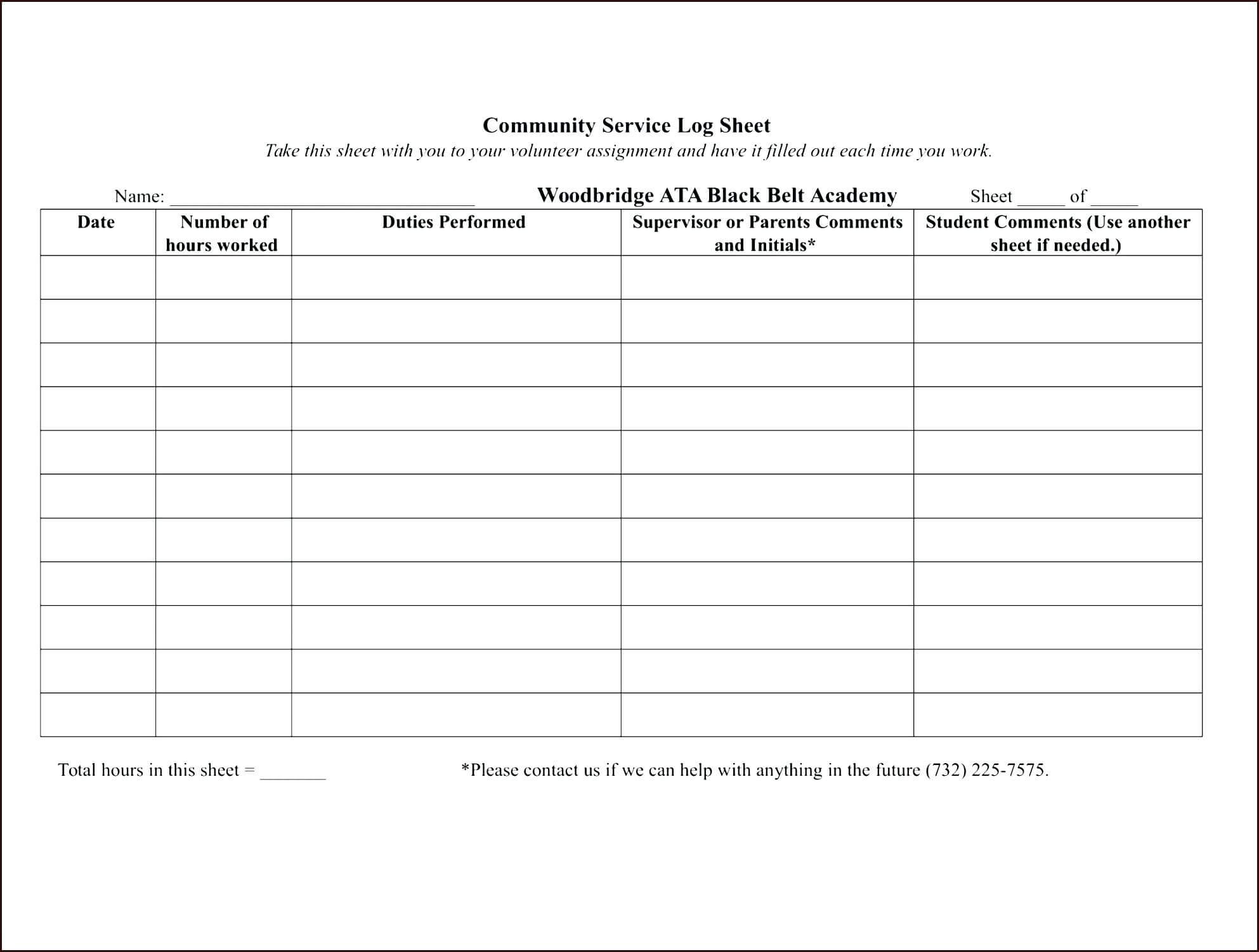 005 Form Ideas Volunteer Hours Template Community Service For Community Service Template Word