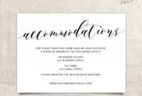 005 Free Wedding Accommodation Card Template Ideas Top Hotel pertaining to Wedding Hotel Information Card Template