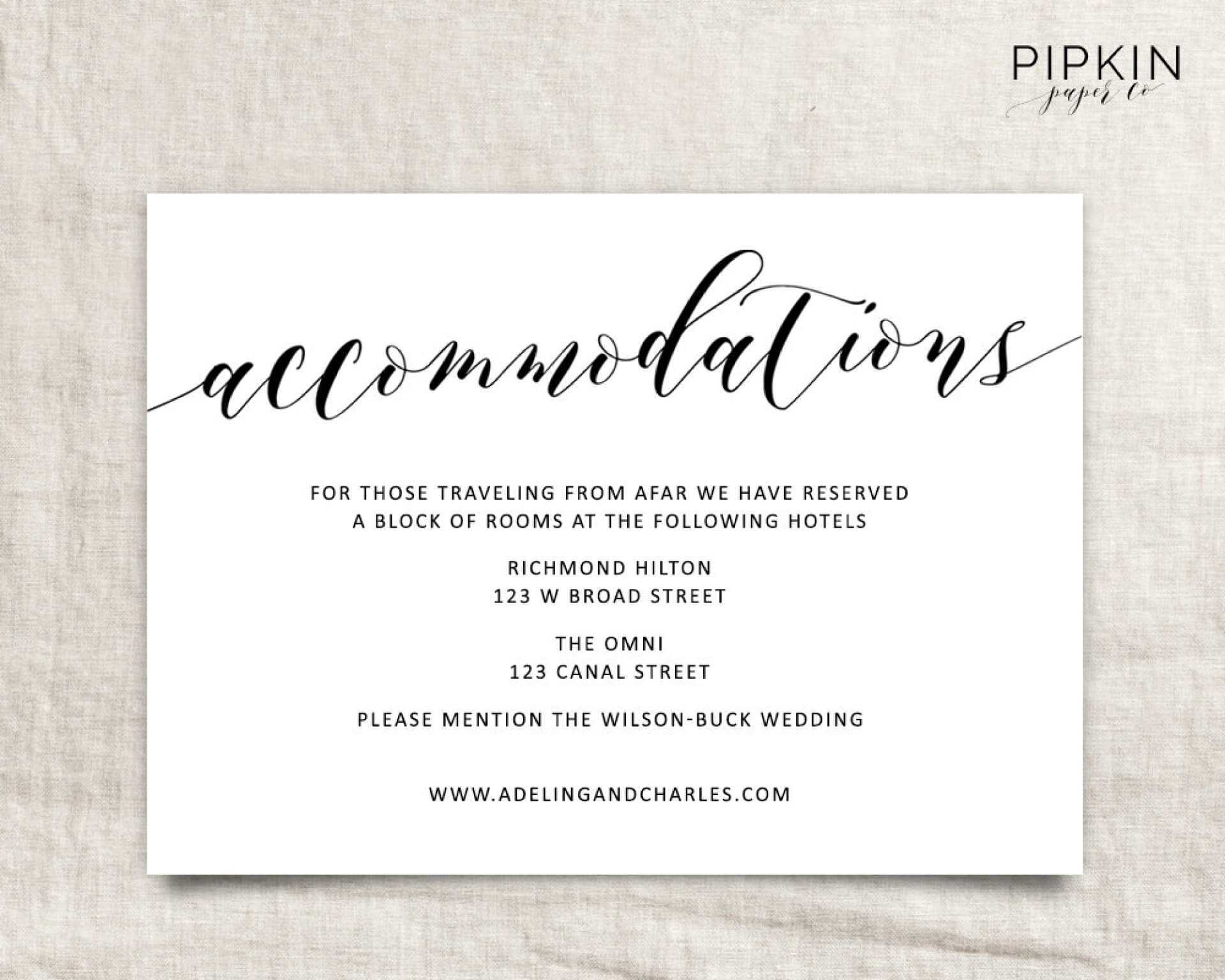 005 Free Wedding Accommodation Card Template Ideas Top Hotel Pertaining To Wedding Hotel Information Card Template