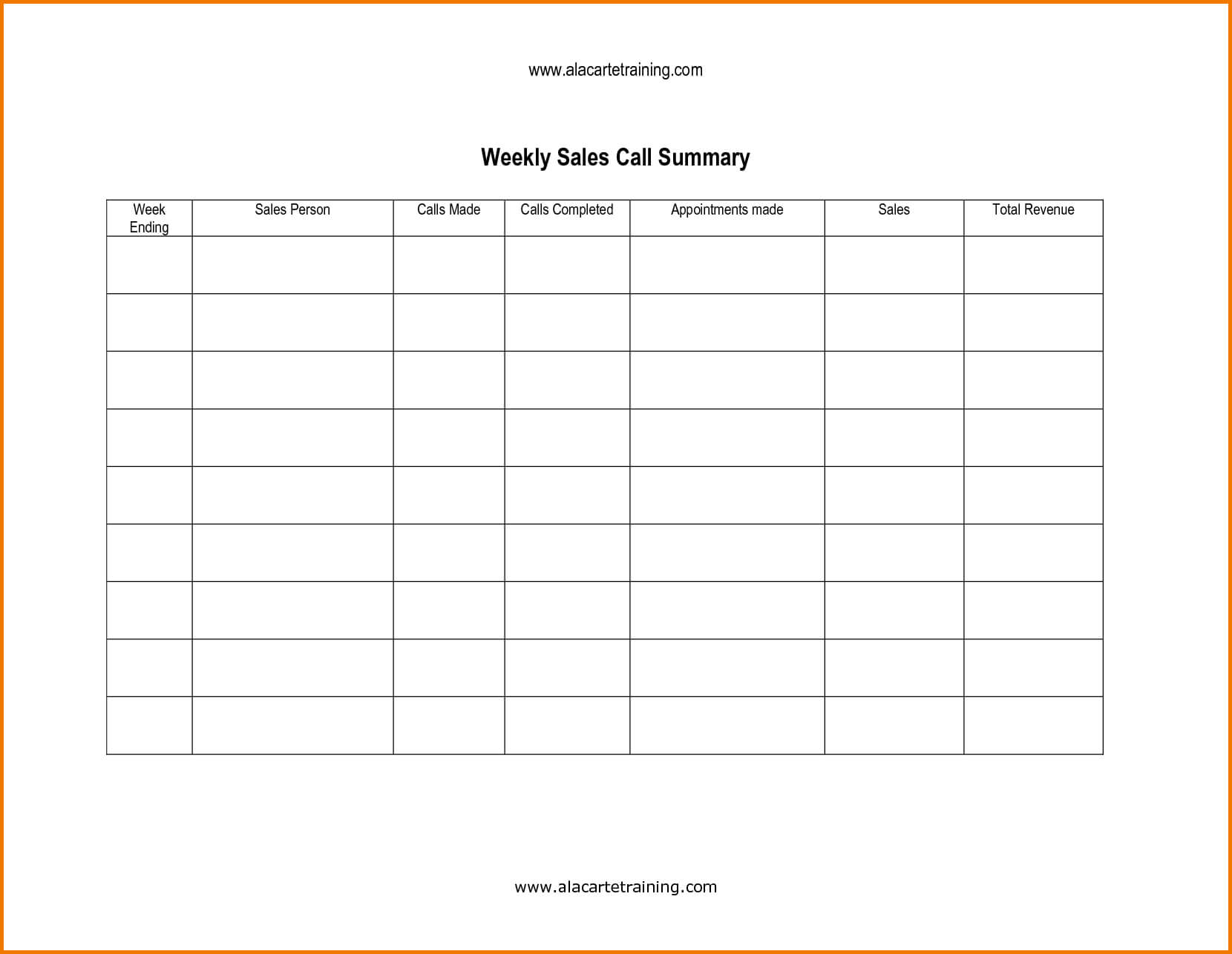 005 Sales Call Reporting Template Weekly Report 44253 Inside Sales Call Report Template Free