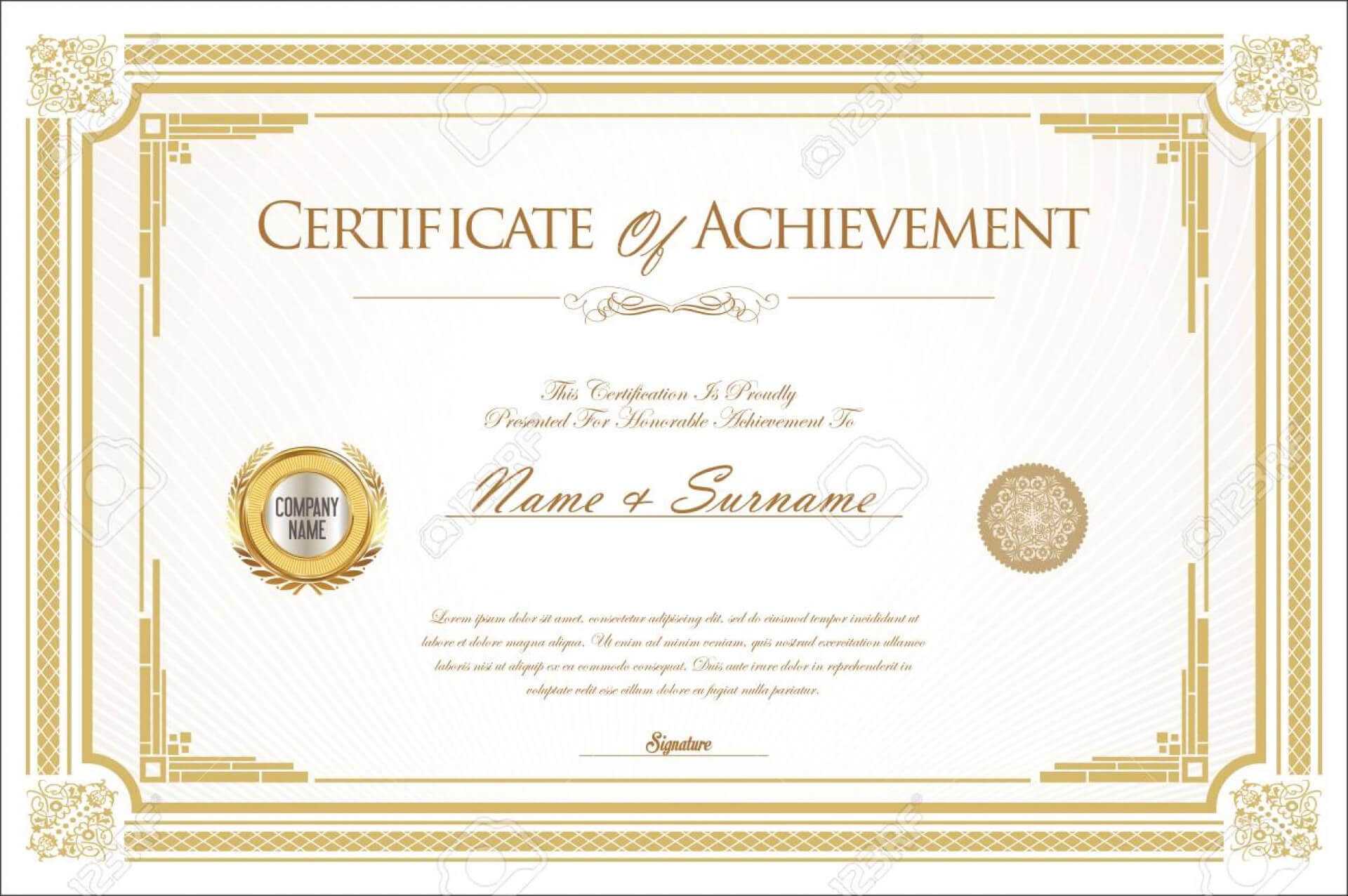 005 Template Ideas Army Certificate Of Achievement Microsoft Within Certificate Of Achievement Army Template