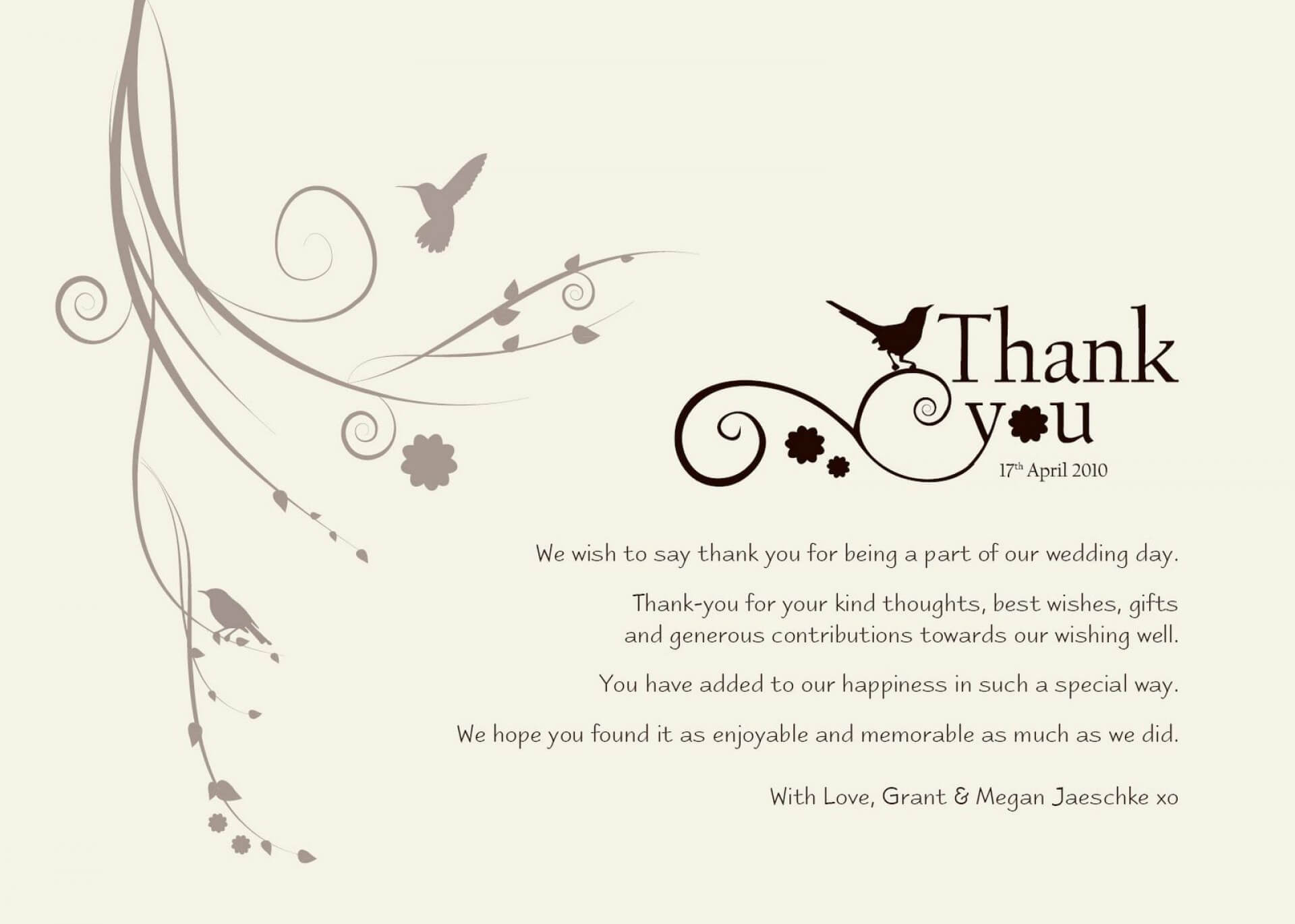 005 Template Ideas How To Write Wedding Thank You Cards For Within Template For Wedding Thank You Cards