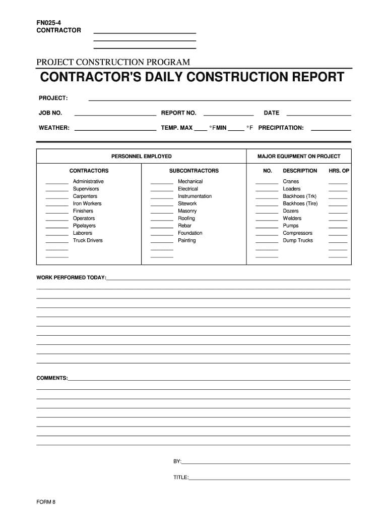 006 Large Construction Daily Report Template Excel Imposing Pertaining To Daily Site Report Template
