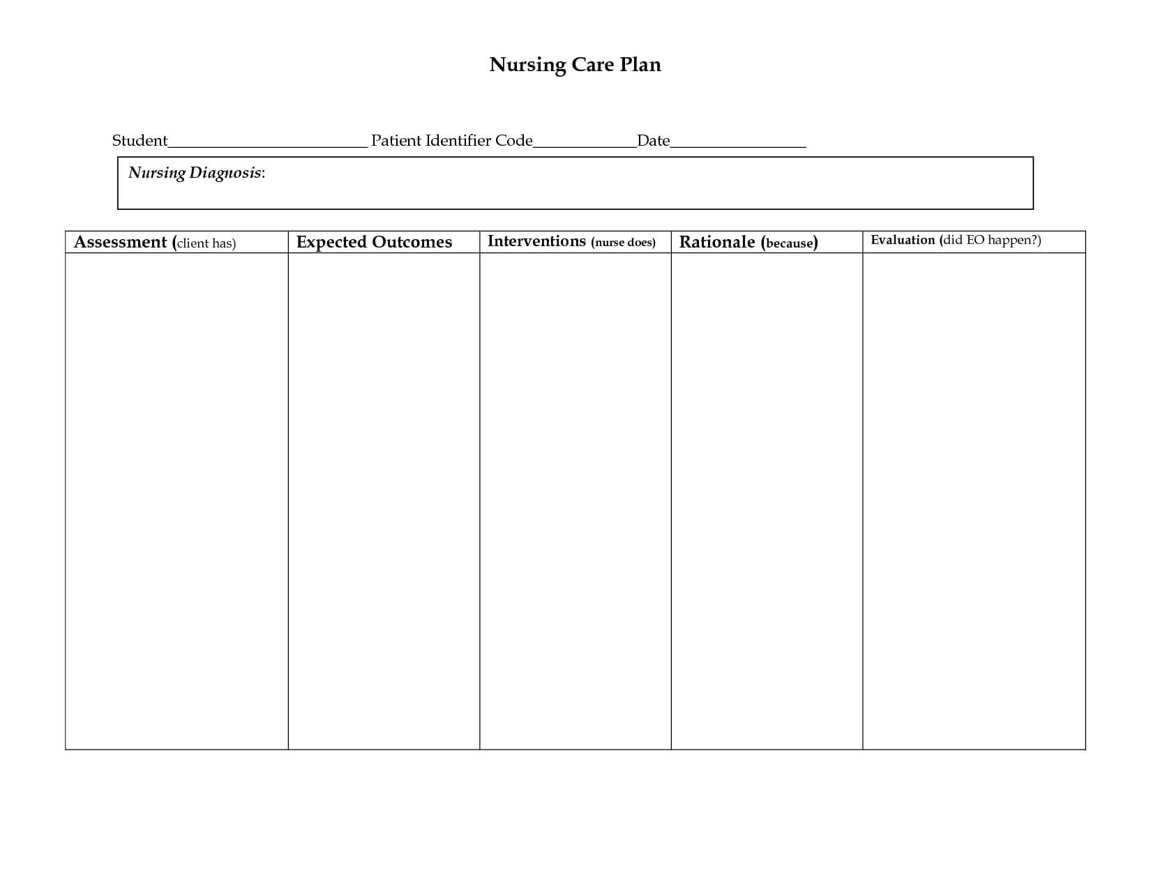 006 Nursing Care Plan Template Ideas Free Templates Business With Nursing Care Plan Template Word