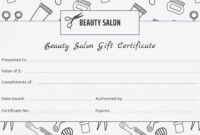 007 Editable Beauty Salon Gift Certificate Template Free in Salon Gift Certificate Template