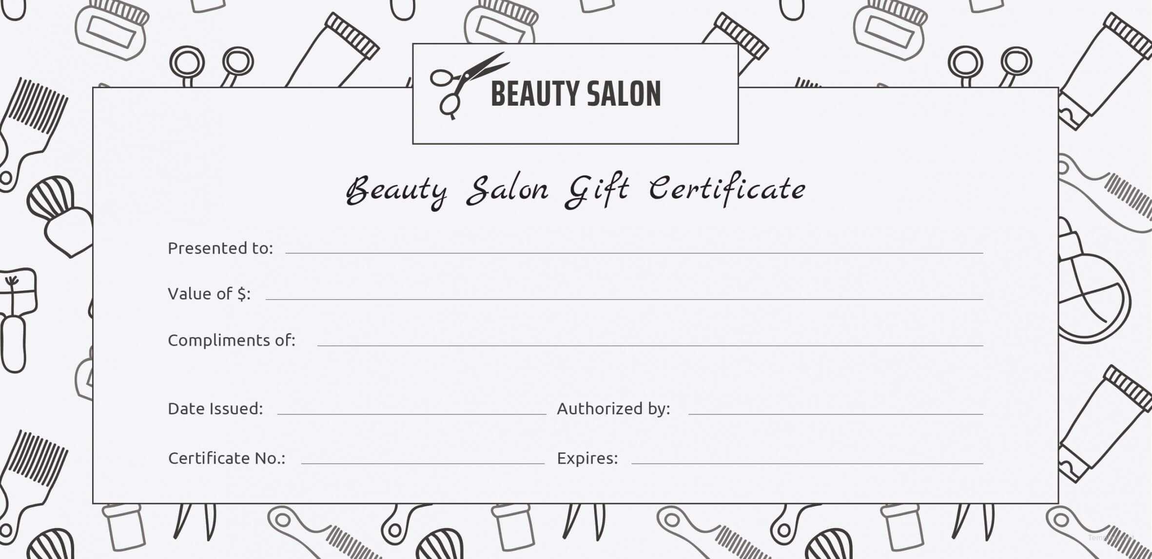 007 Editable Beauty Salon Gift Certificate Template Free In Salon Gift Certificate Template