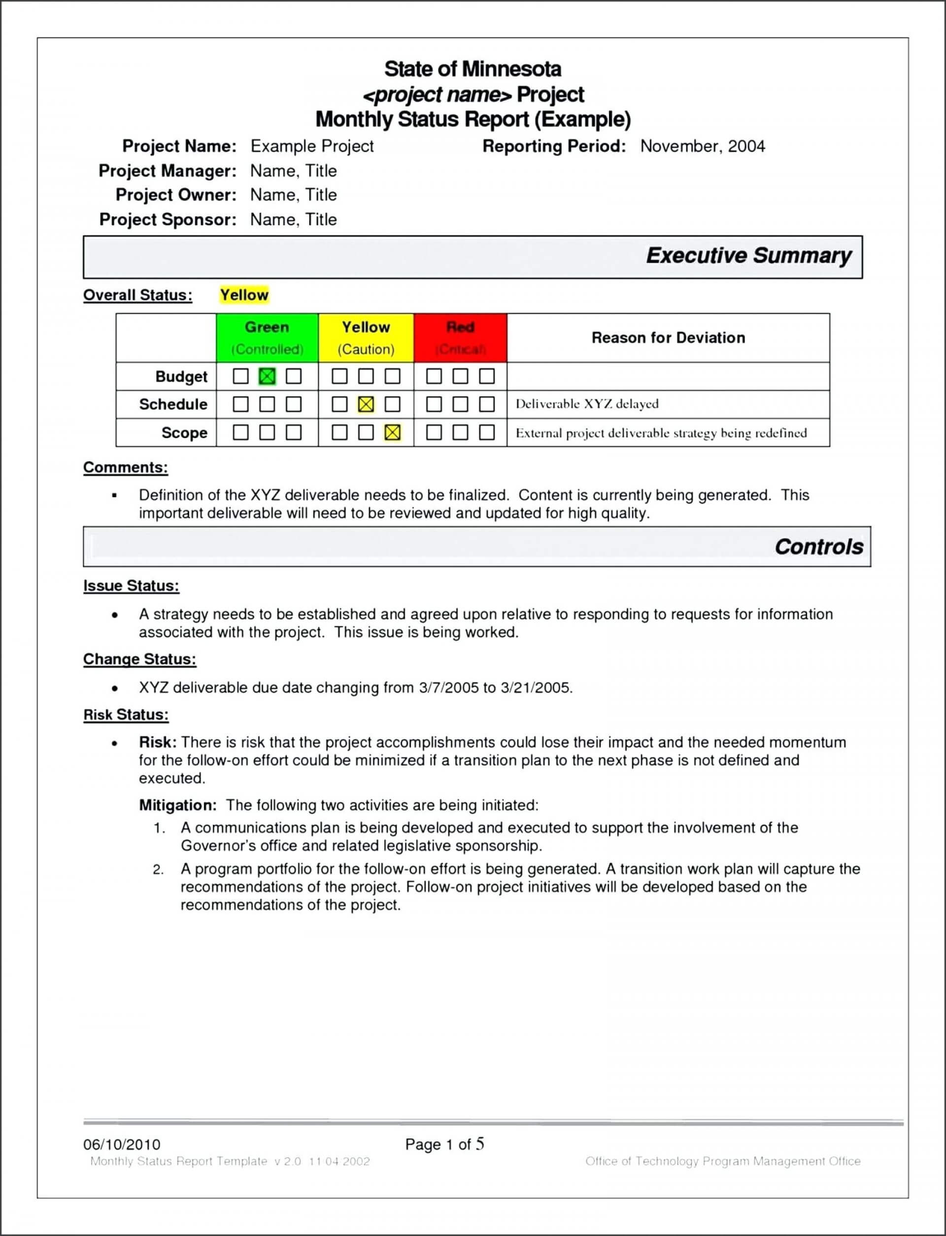 007 Project Status Report Template Excel Monthly Agile In Monthly Program Report Template