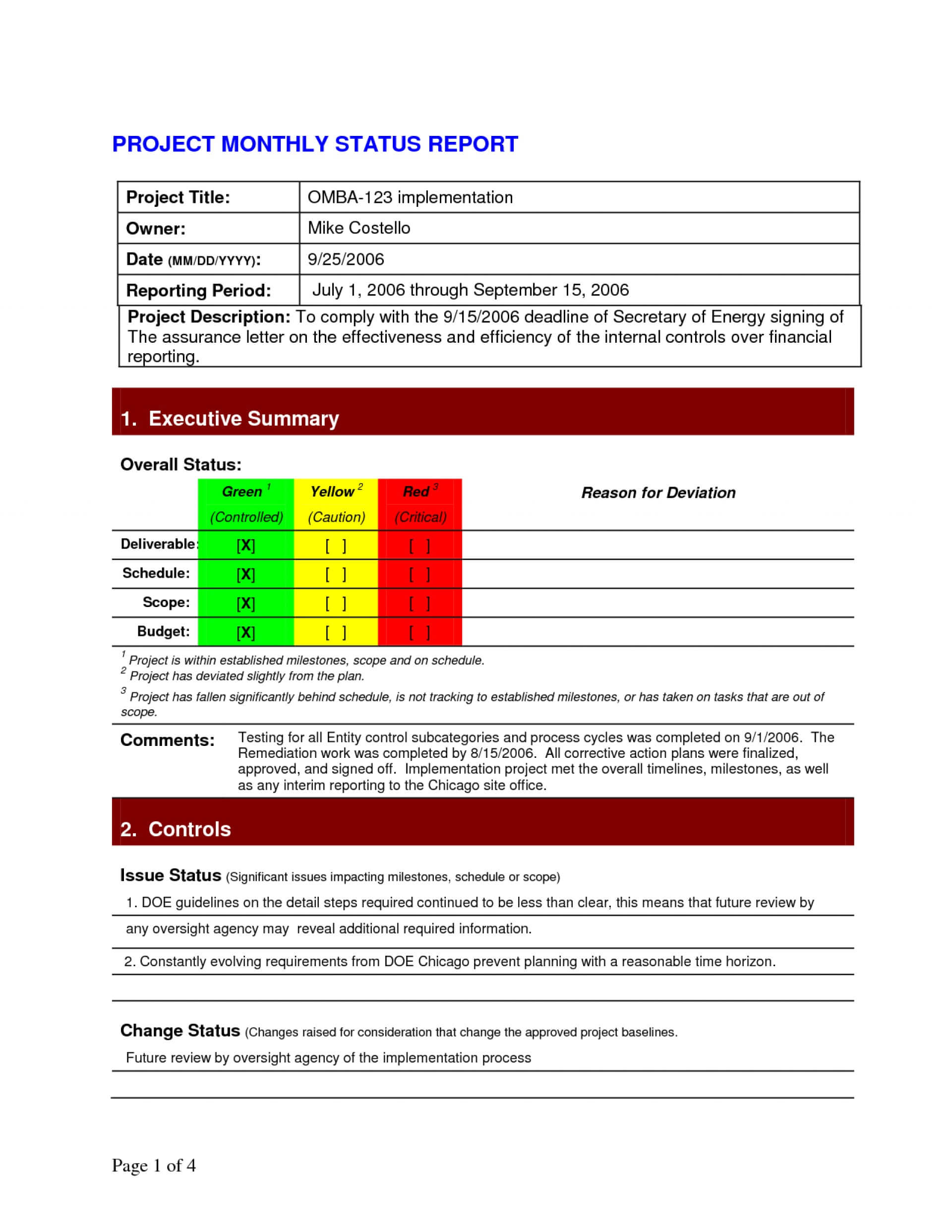 007 Project Status Report Template Excel Monthly Agile Pertaining To Project Monthly Status Report Template