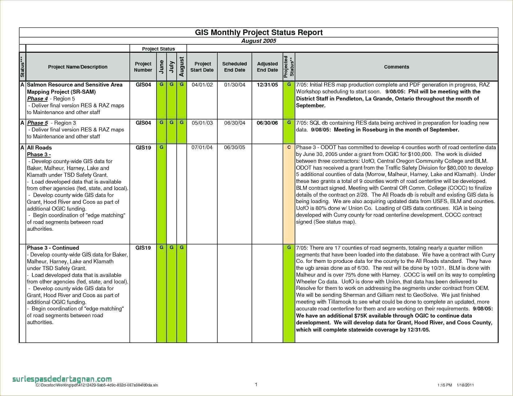 007 Project Status Report Template Excel Monthly Agile Within Monthly Project Progress Report Template