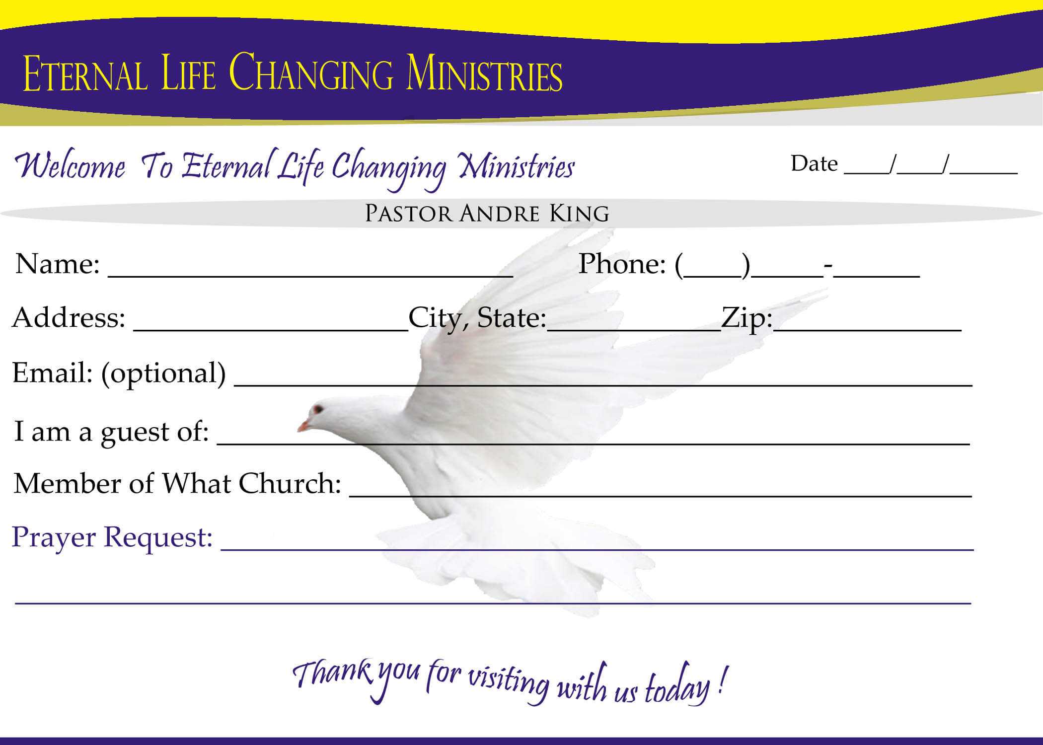 007 Template Ideas Eternal Life Visitor Card Church Throughout Church Visitor Card Template Word