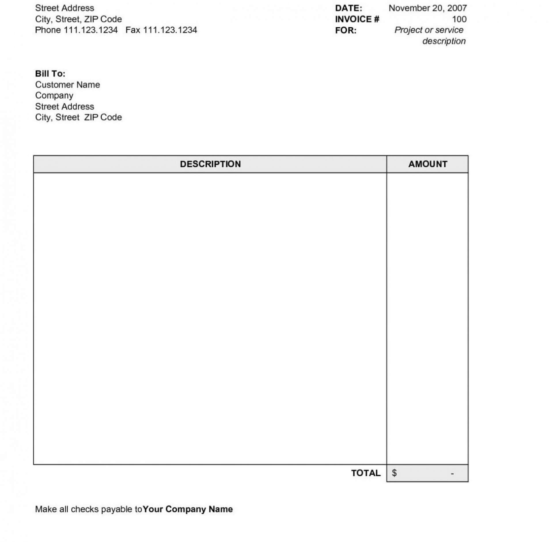 008 Blank Invoice Template Free Ideas Popular Business As An With Regard To Free Downloadable Invoice Template For Word
