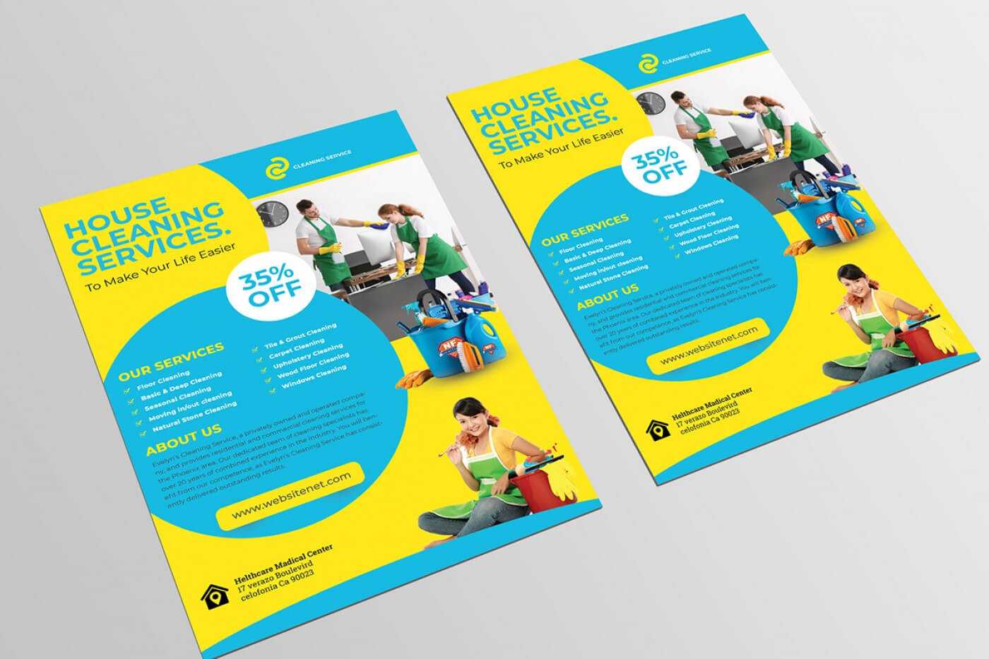 008 Cleaning Service Flyer Template With Discount Coupons Intended For Commercial Cleaning Brochure Templates