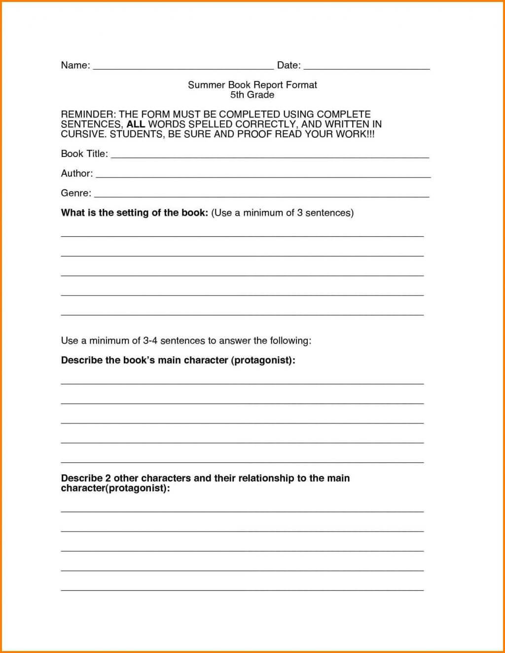 008 Template Ideas 6Th Grade Book Report Biography Endearing With Regard To 6Th Grade Book Report Template
