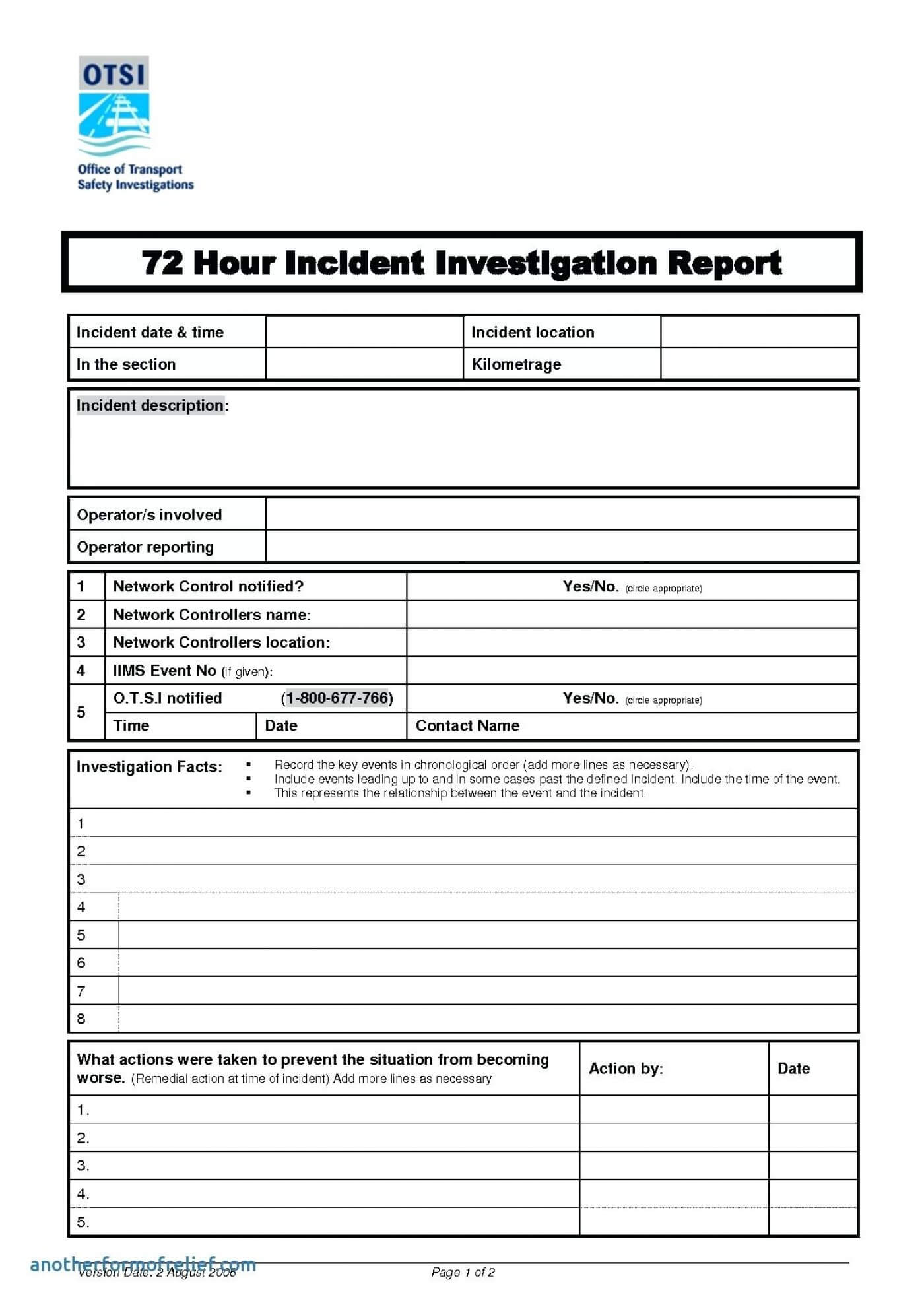 009 20Employee20Nt Report Form Pdf Hse Template Format For Within Hse Report Template
