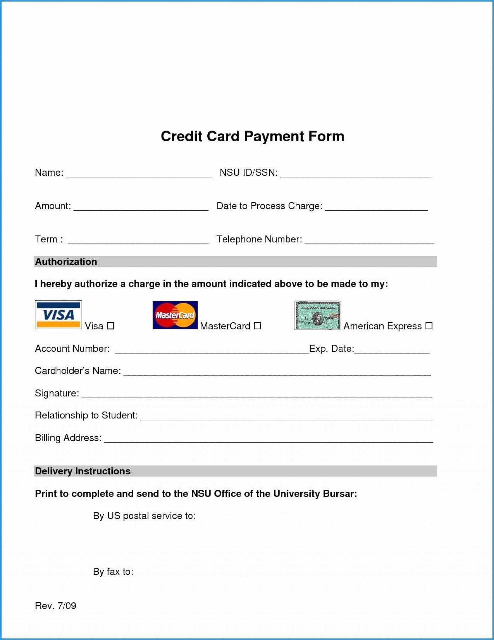 009 Credit Card Authorization Form Template Free Download Within Credit Card Billing Authorization Form Template