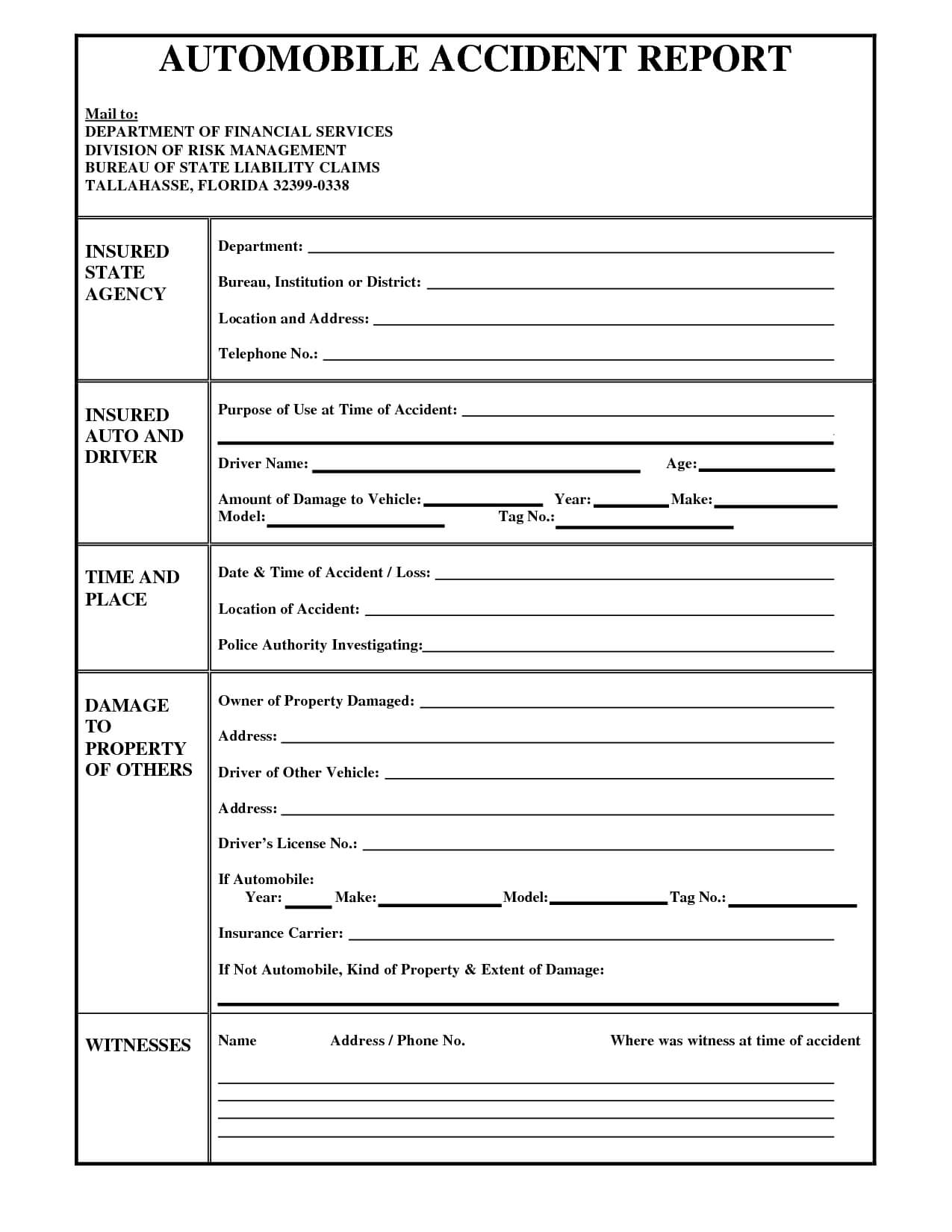 009 Motor Vehicle Accident Report Form Template Ideas 504334 With Motor Vehicle Accident Report Form Template