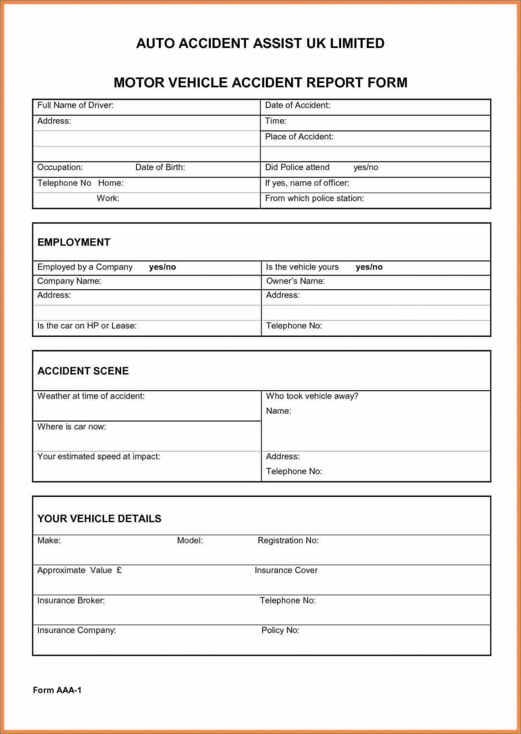 009 Vehicle Accident Report Form Template Uk Ideas Image With Regard To Vehicle Accident Report Form Template