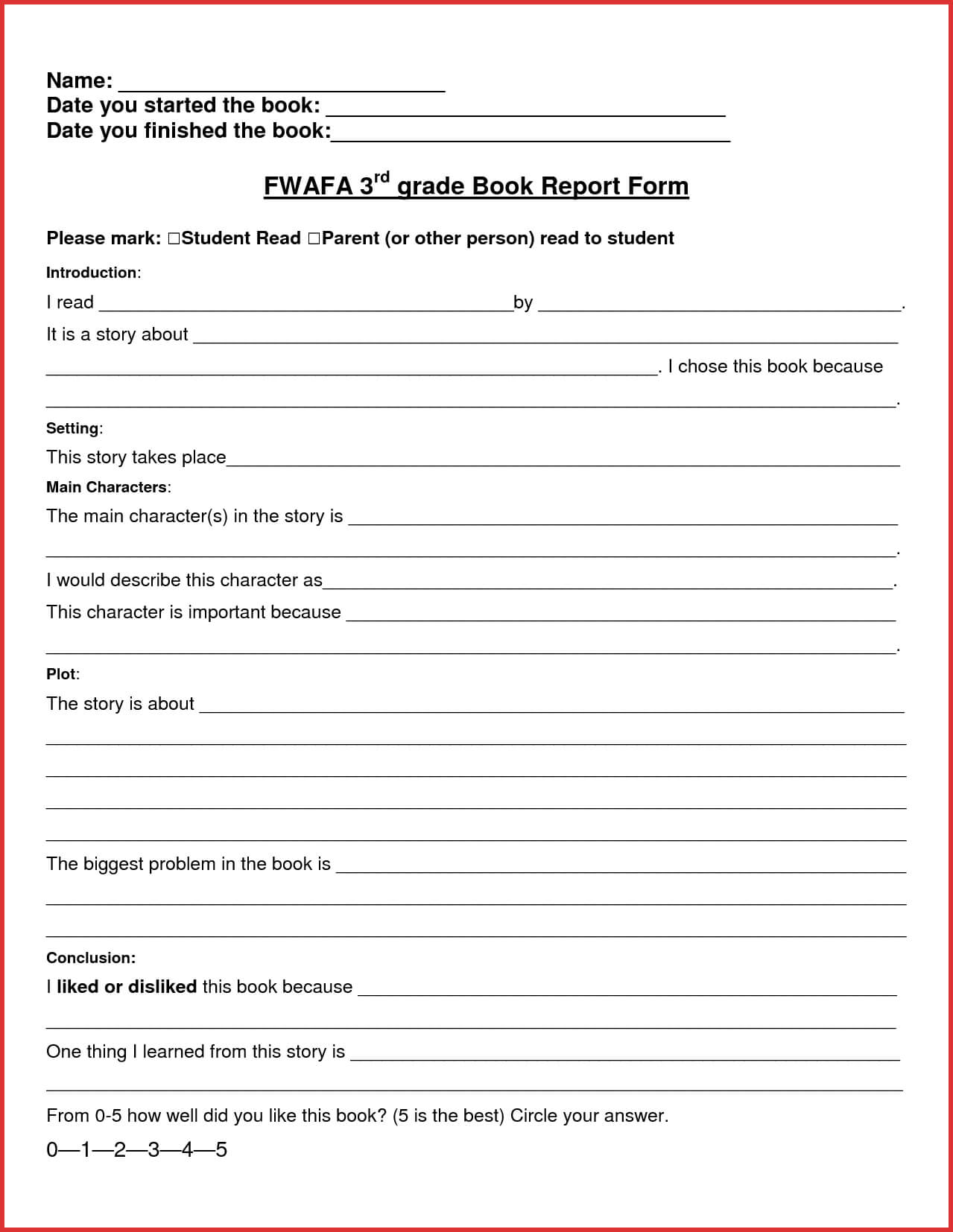 010 6Th Grade Book Report Template Ideas 3Rd Pdf Best Of Inside Book Report Template 3Rd Grade