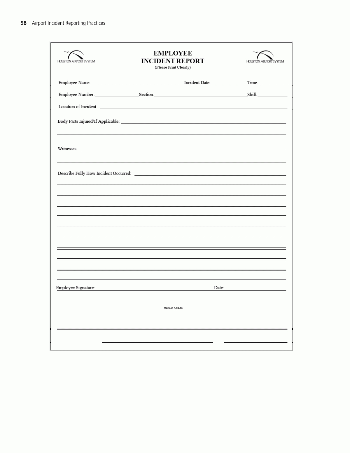 010 Incident Report Form Template Word Uk 20Appendix H In Incident Report Form Template Word