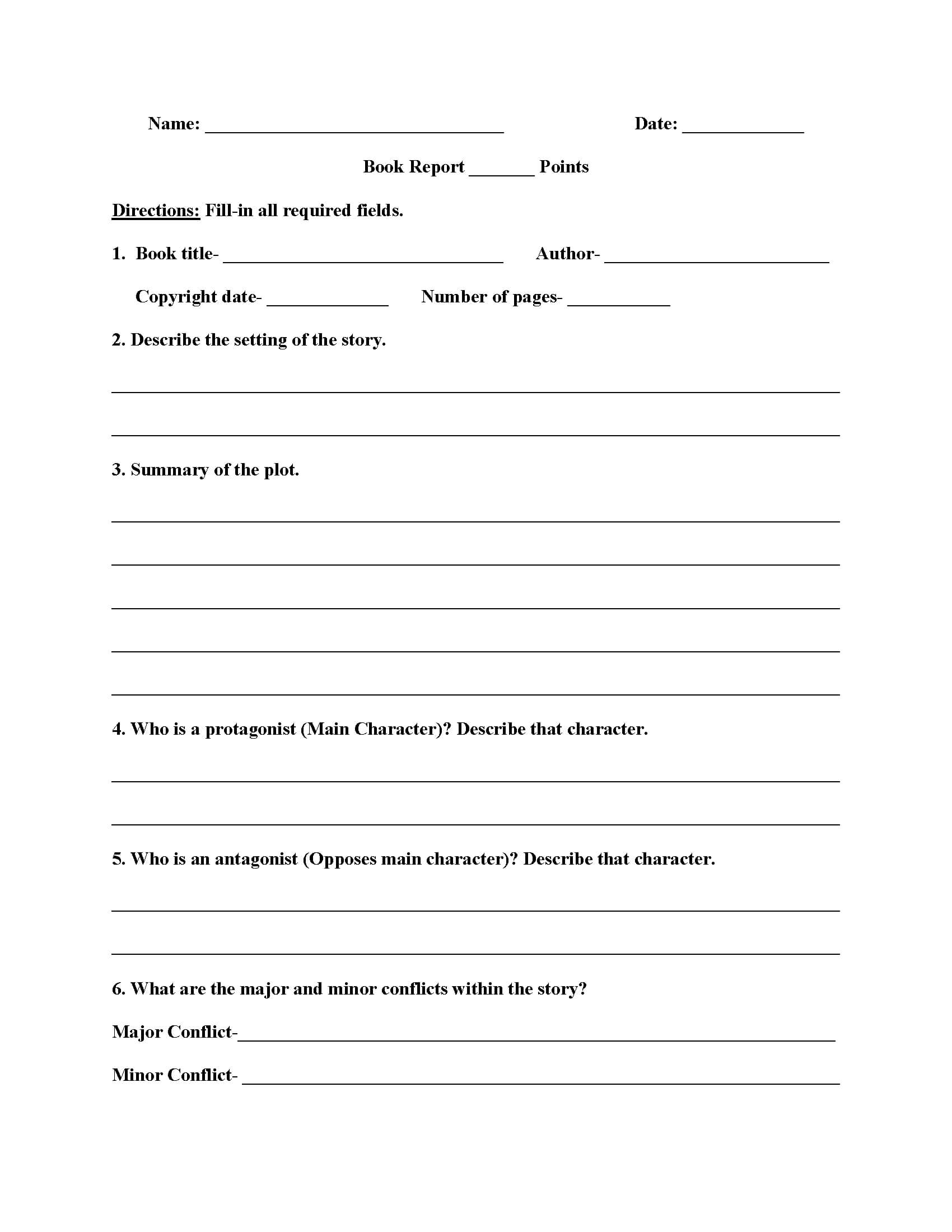 011 Template Ideas 6Th Grade Book Report High Non Fiction For Story Report Template