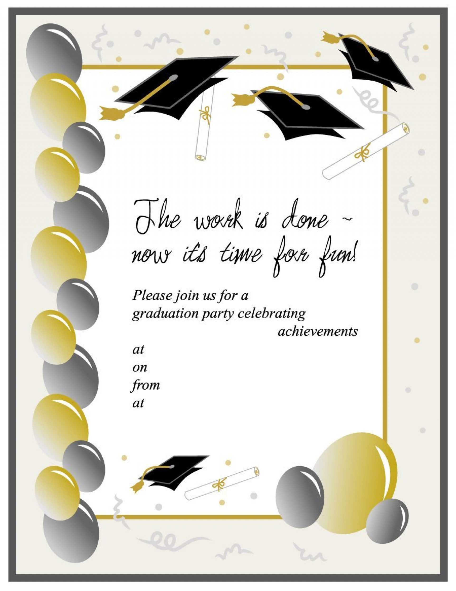 012 Graduation Invitation Templates Template Ideas Party With Graduation Party Invitation Templates Free Word