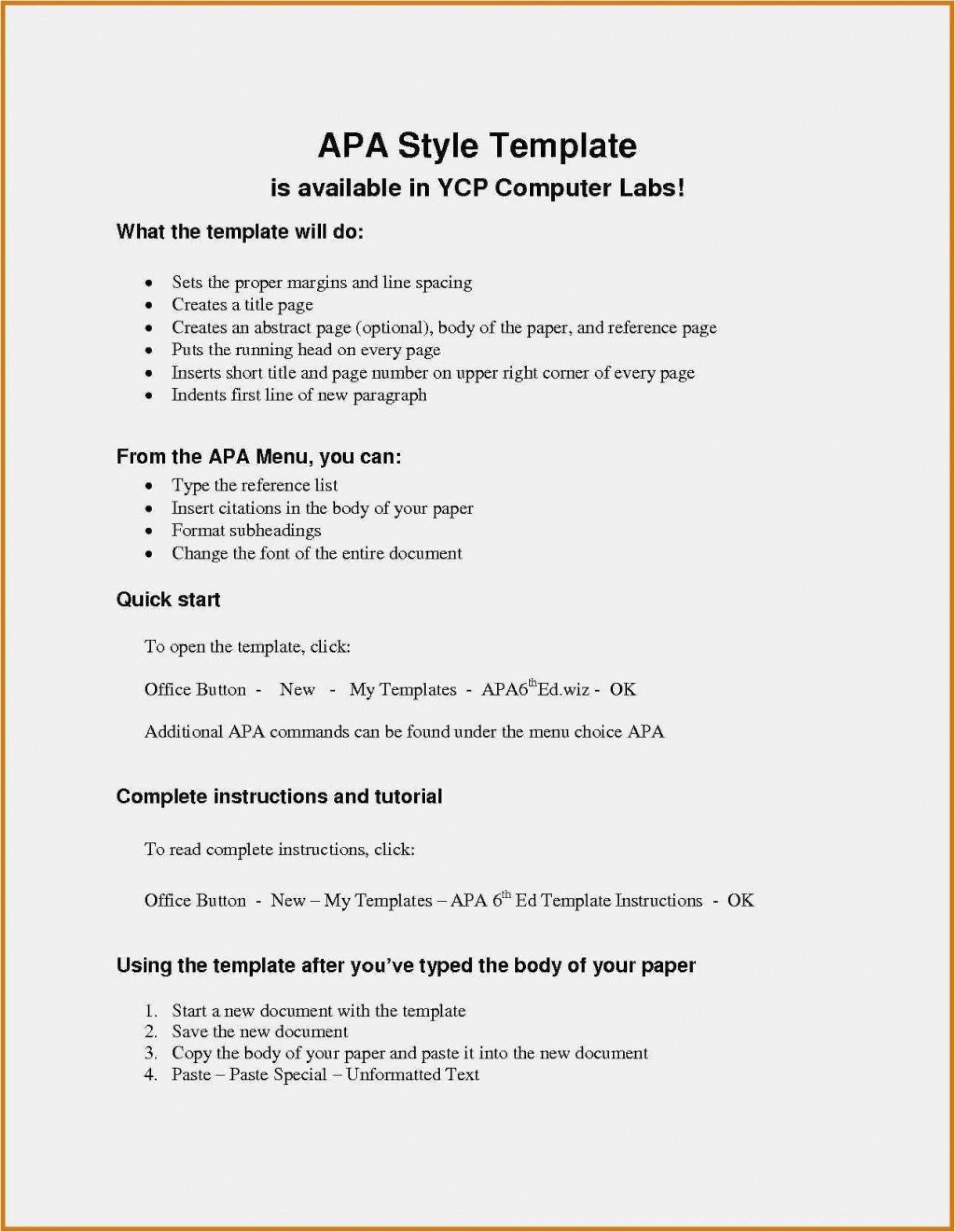 012 Template Ideas Apa Reference Page Format In Word Style Inside Apa Word Template 6Th Edition